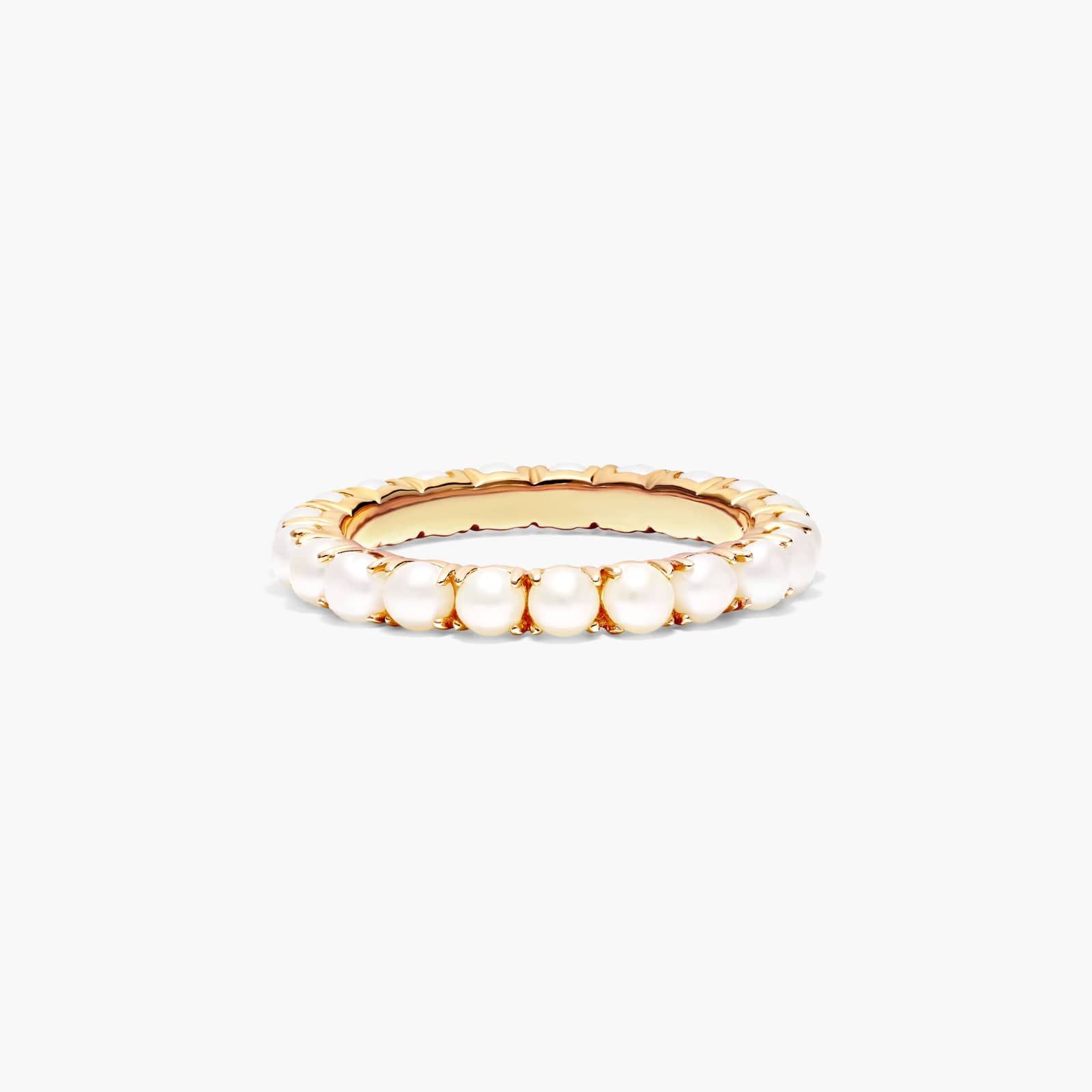 Cultured Seed Pearl Eternity Ring In 14K Yellow Gold By James Allen