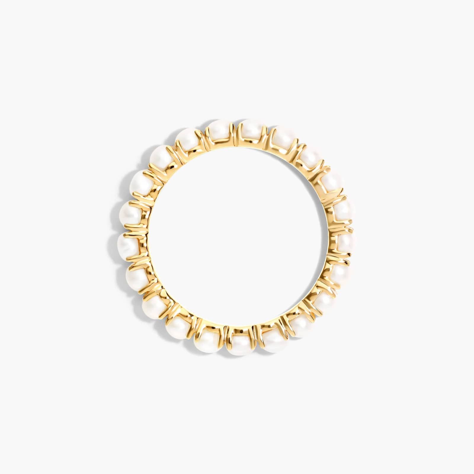 Cultured Seed Pearl Eternity Ring In 14K Yellow Gold By James Allen 2