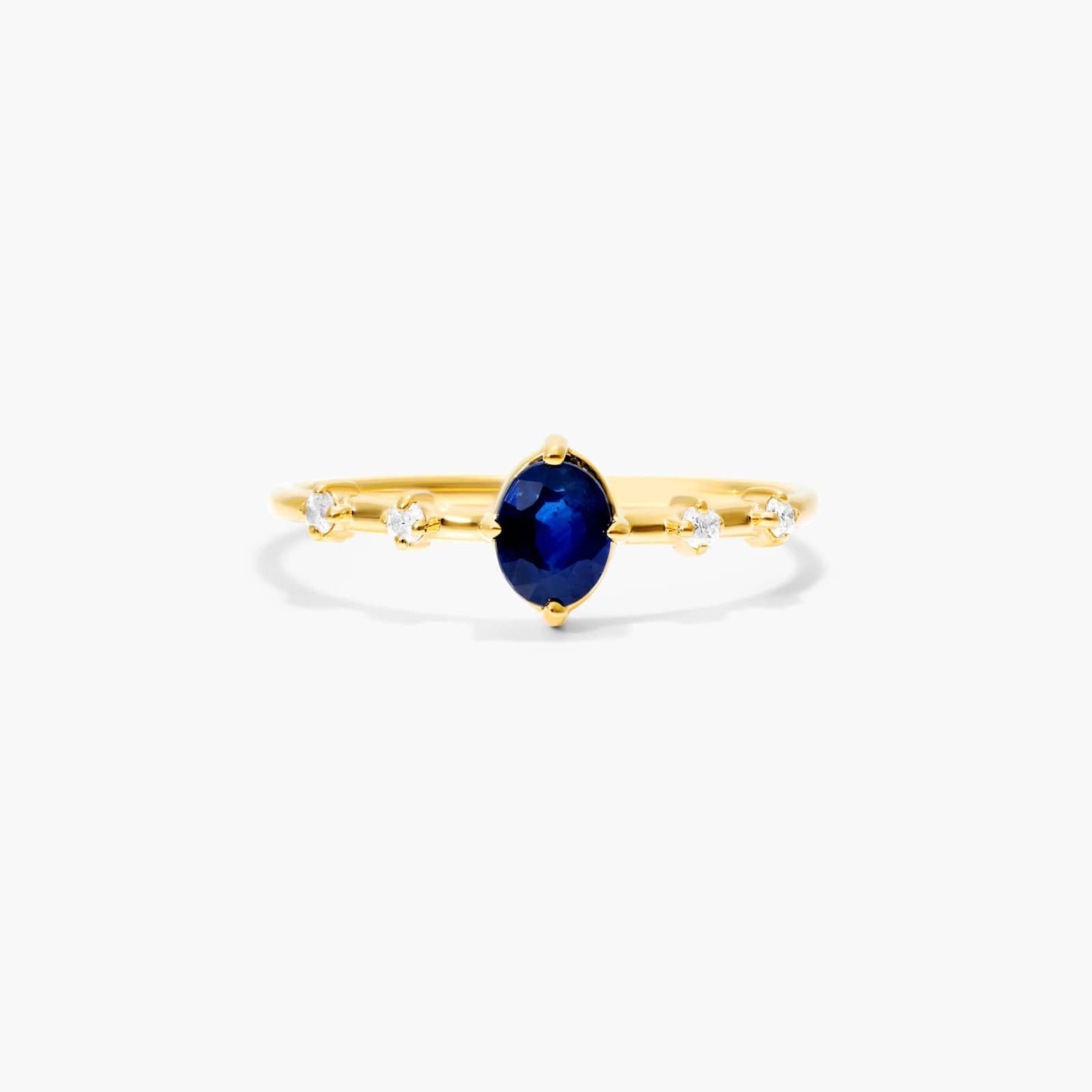 Oval Sapphire And Diamond Birthstone Ring In 14K Yellow Gold By James Allen