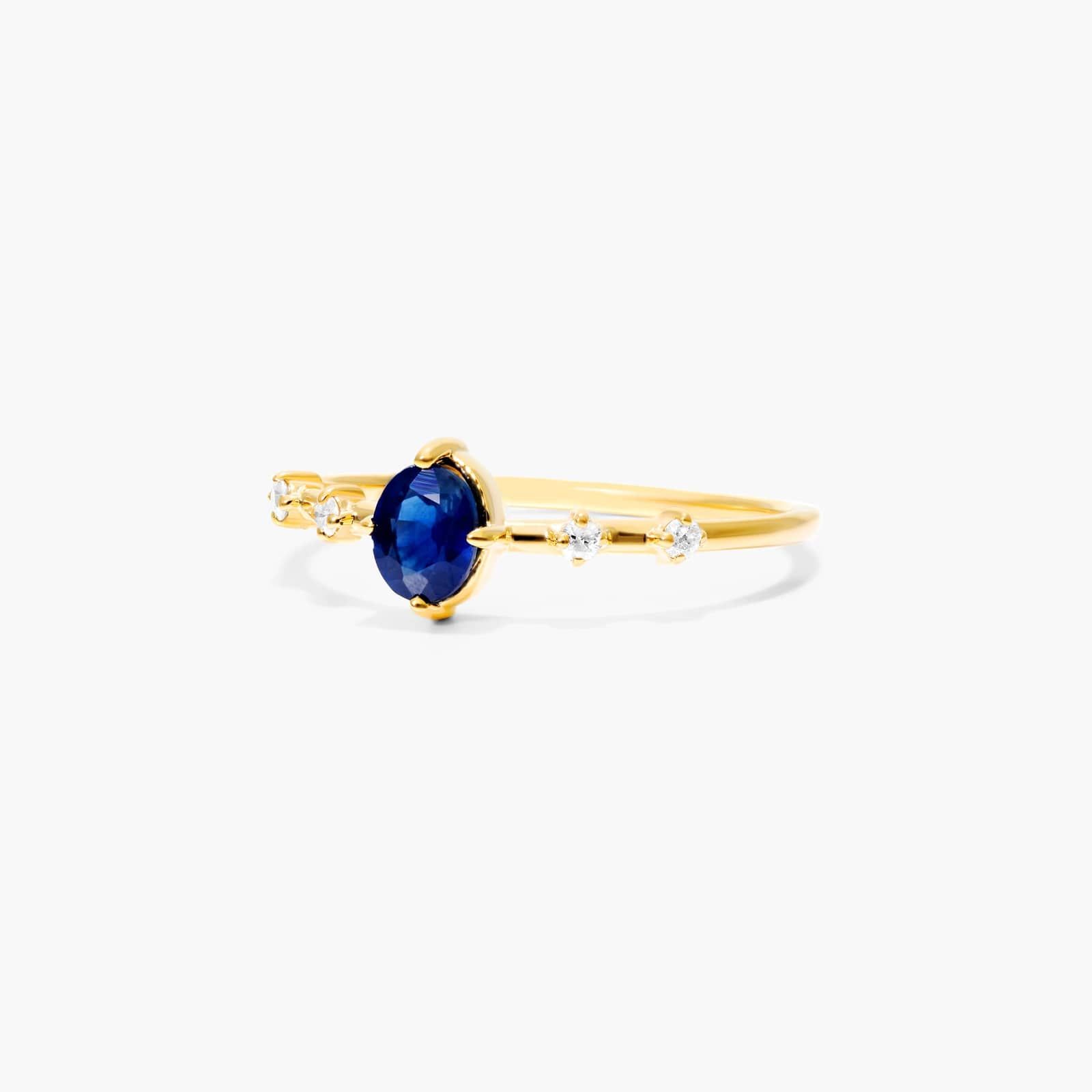 Oval Sapphire And Diamond Birthstone Ring In 14K Yellow Gold By James Allen 2