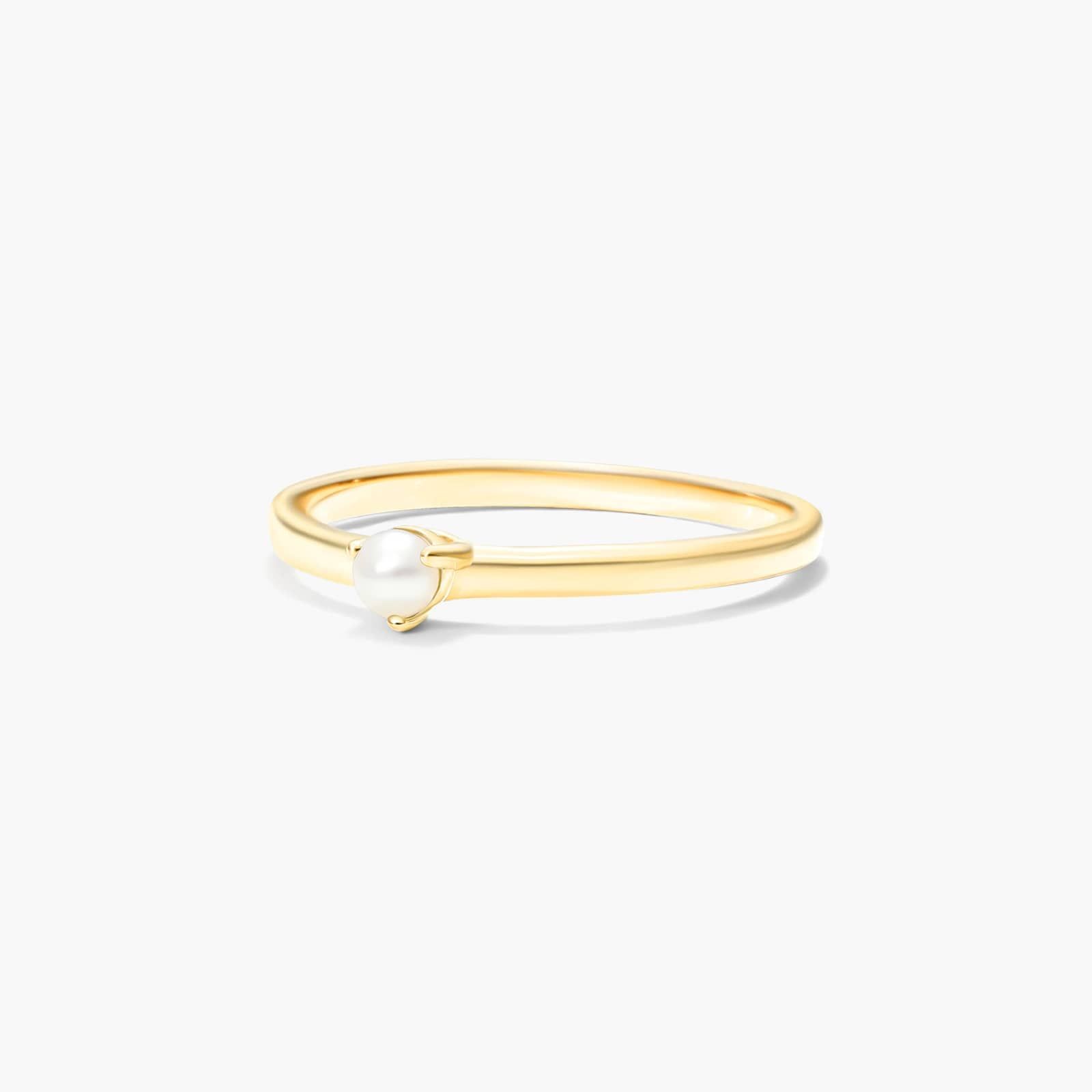 Petite Single Cultured Freshwater Pearl Birthstone Ring In 14K Yellow Gold By James Allen 2