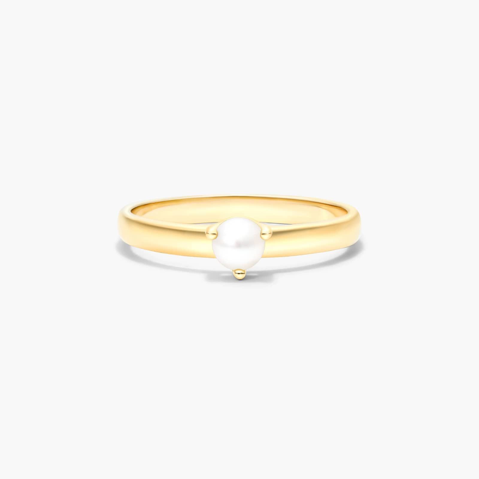 Cultured Freshwater Pearl Solitaire Birthstone Ring In 14K Yellow Gold By James Allen