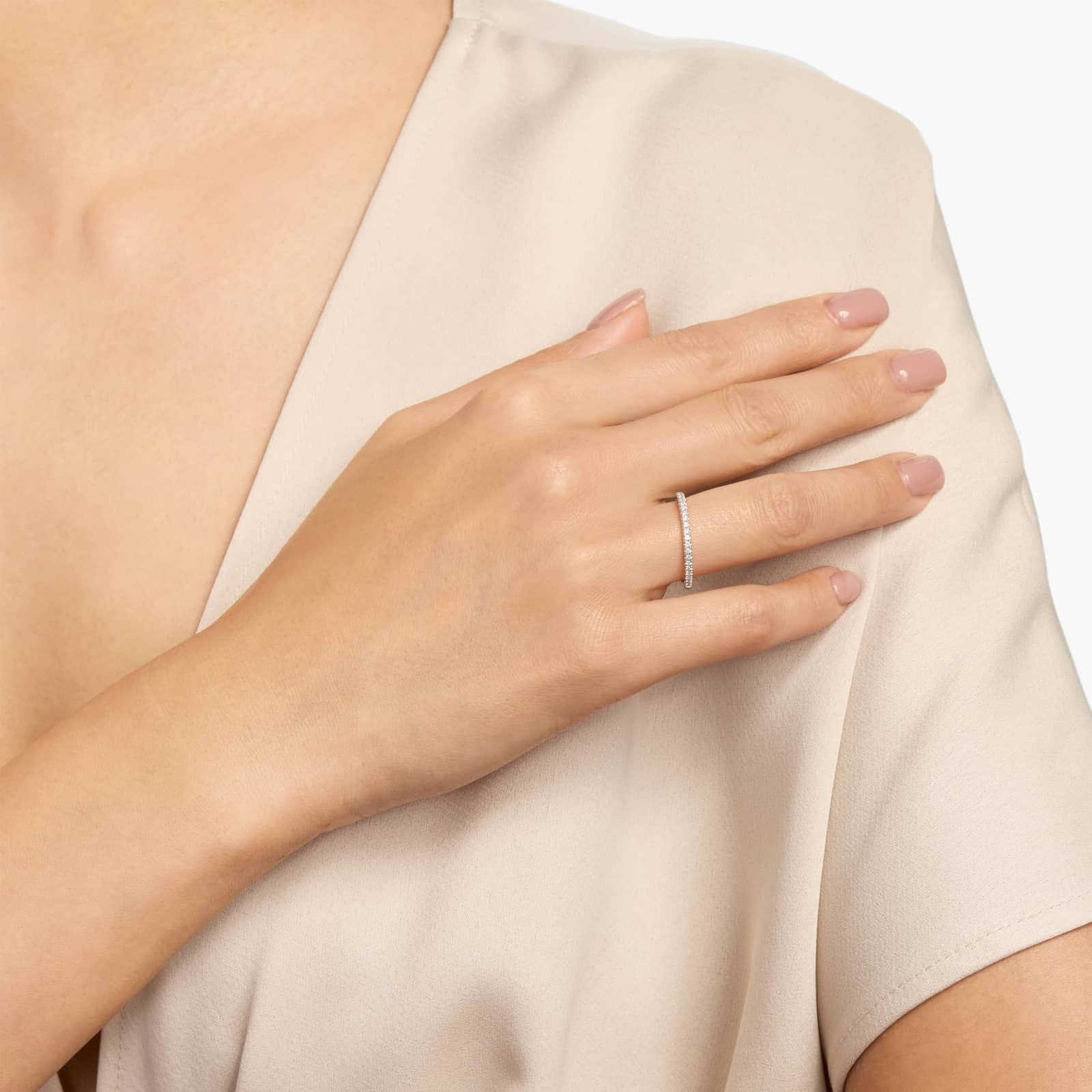 Riviera Pavé Diamond Ring in Platinum (1/4 ct. tw.) 4