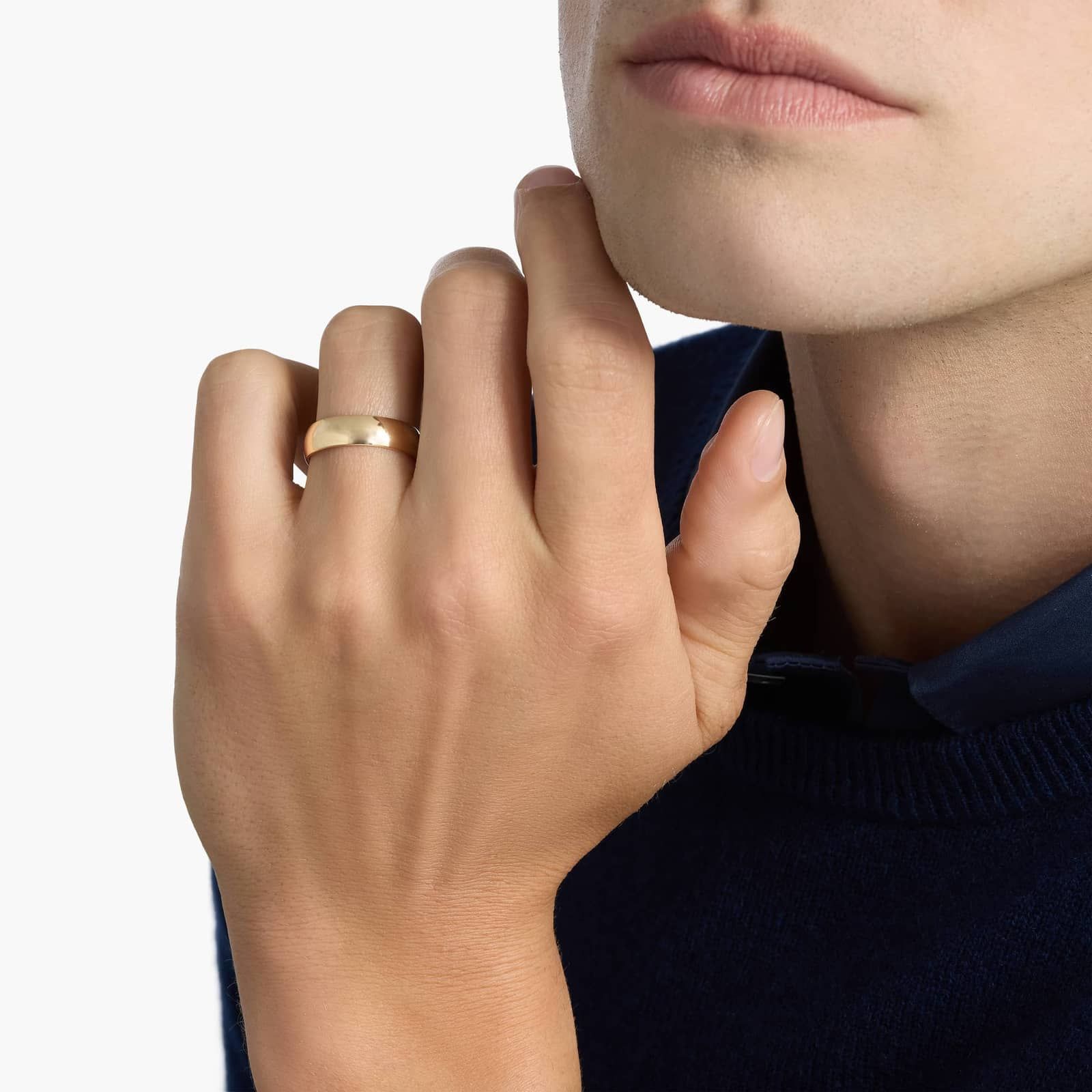 Matte Classic Wedding Ring in 14k Yellow Gold (6mm) 3