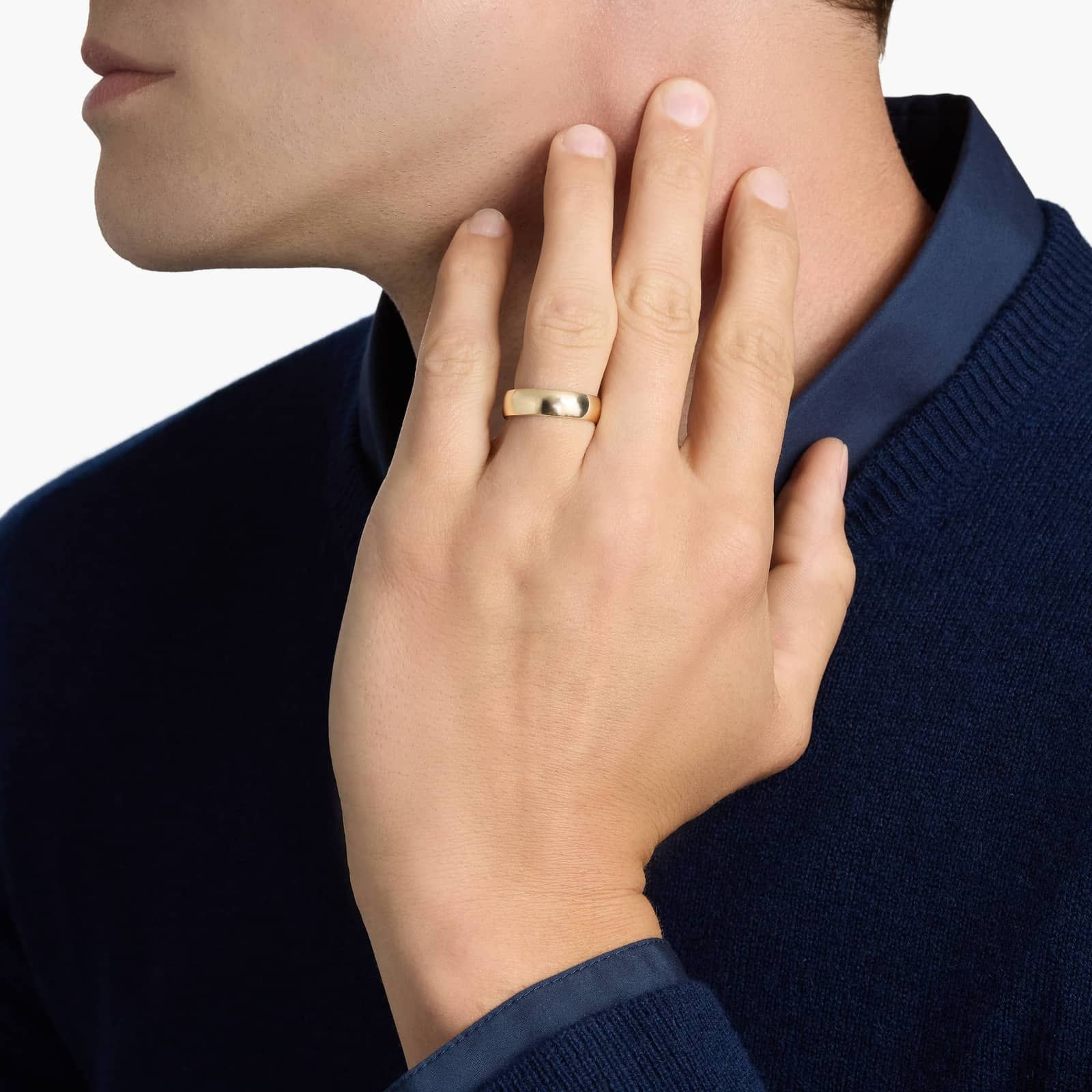Matte Classic Wedding Ring in 14k Yellow Gold (6mm) 4