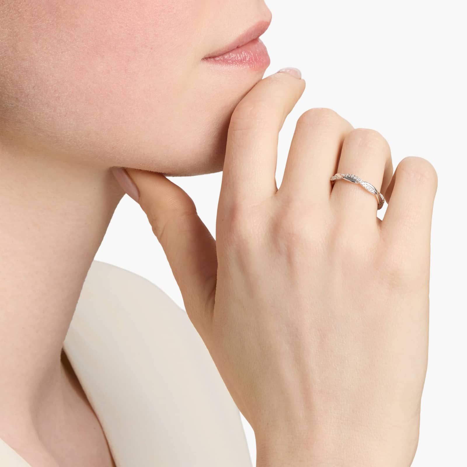 Petite Twist Diamond Eternity Ring in 14k White Gold (1/5 ct. tw.) 4