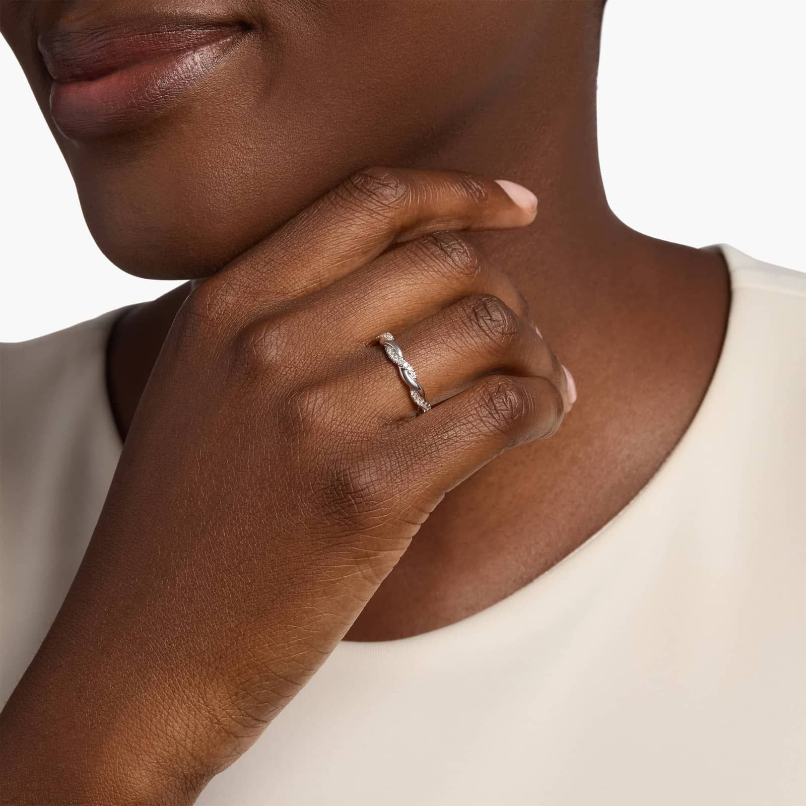 Twisting Diamond Ring in 14k White Gold (2.6 mm, 1/5 ct. tw.) By Zac Zac Posen 4