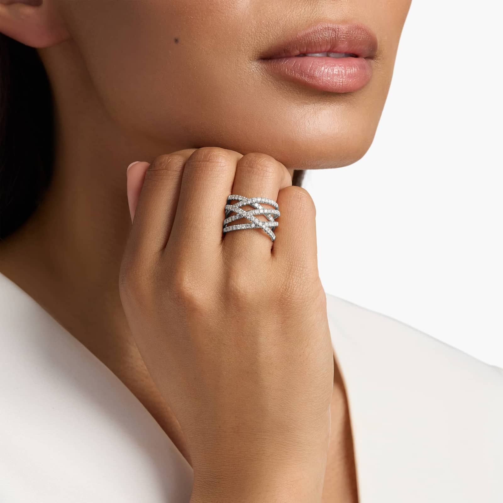 Diamond Wrap Fashion Ring in 14k White Gold (1 ct. tw.) 4