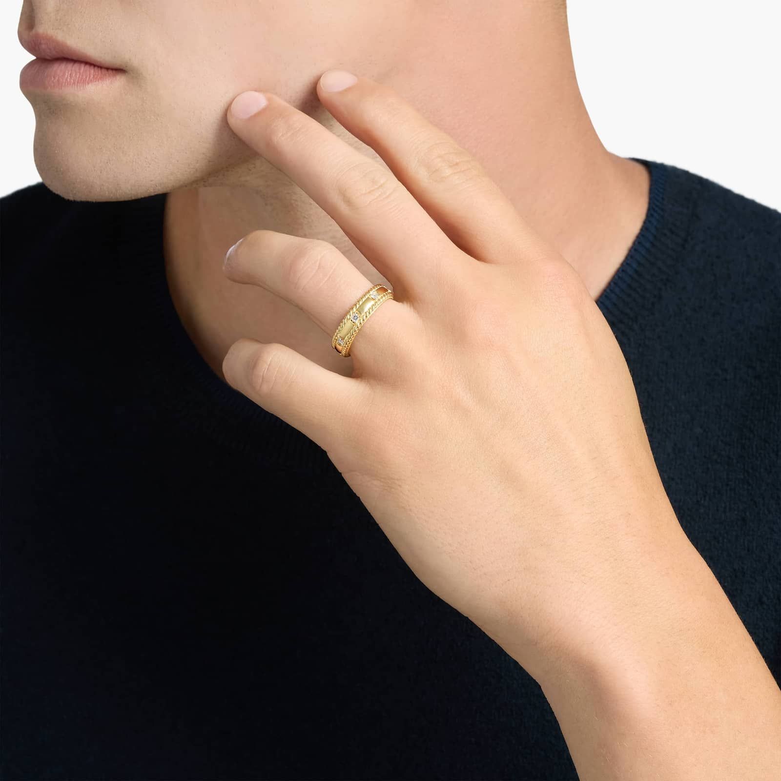 Grandeur Asscher Diamond Wedding Ring in 18k Yellow Gold (6 mm, 3/8 ct. tw.) By Bella Vaughan 3