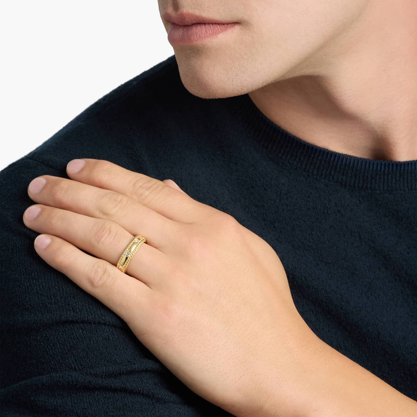 Grandeur Asscher Diamond Wedding Ring in 18k Yellow Gold (6 mm, 3/8 ct. tw.) By Bella Vaughan 4