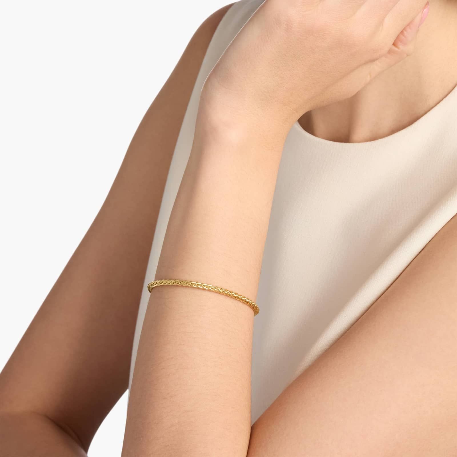 7.5" Wheat Chain Bracelet in 14k Italian Yellow Gold (3.1 mm) 4
