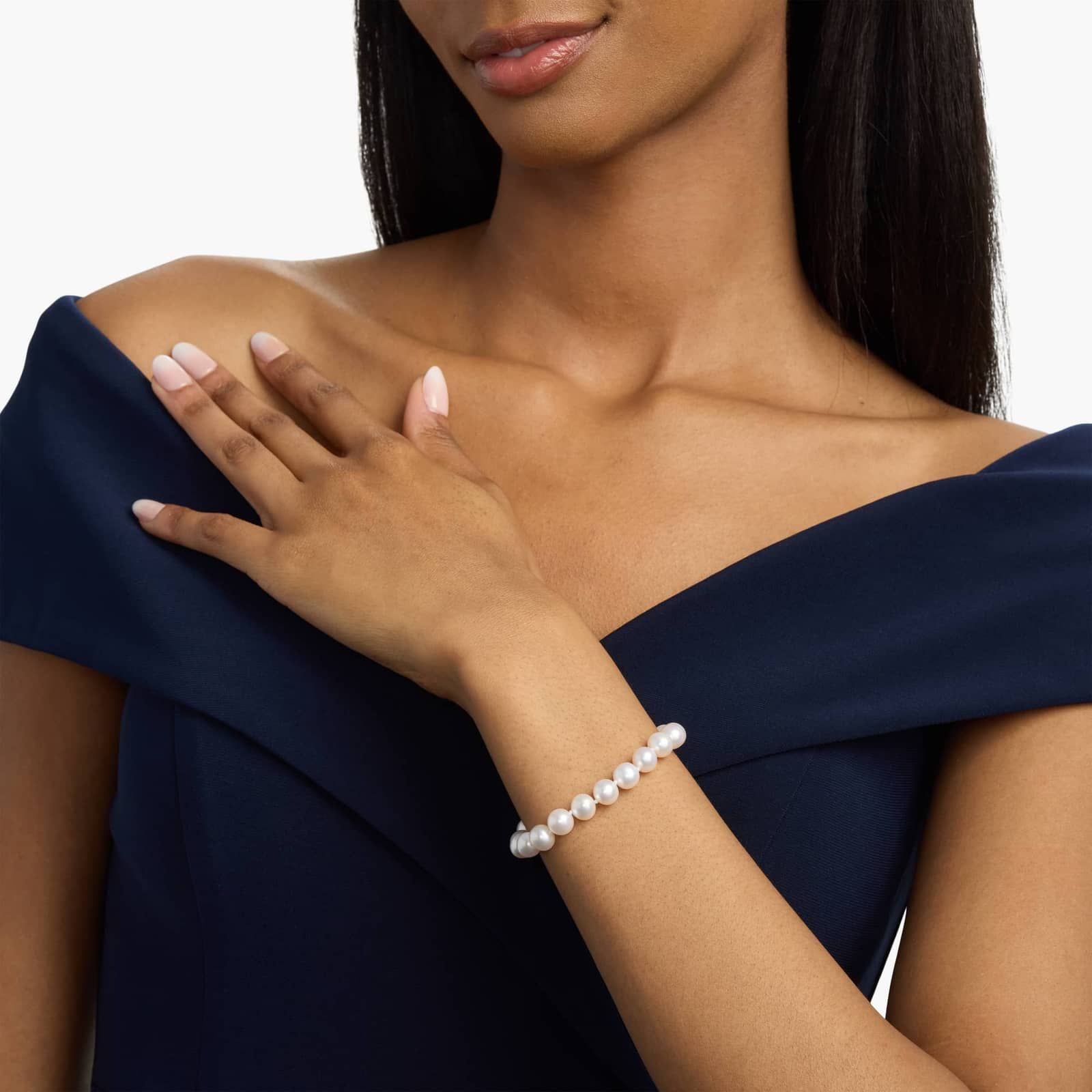 7" Freshwater Cultured Pearl Bracelet in 14k Yellow Gold (8.0-8.5mm) 3