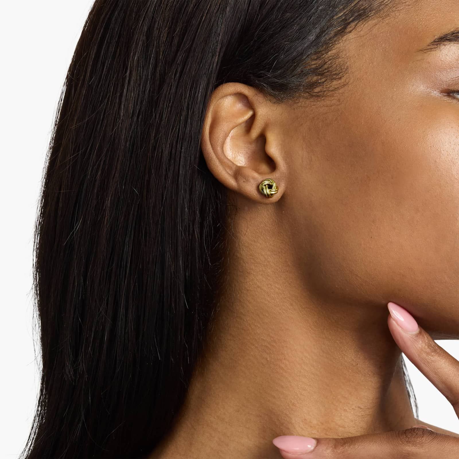 Petite Love Knot Earrings in 14k Yellow Gold 2