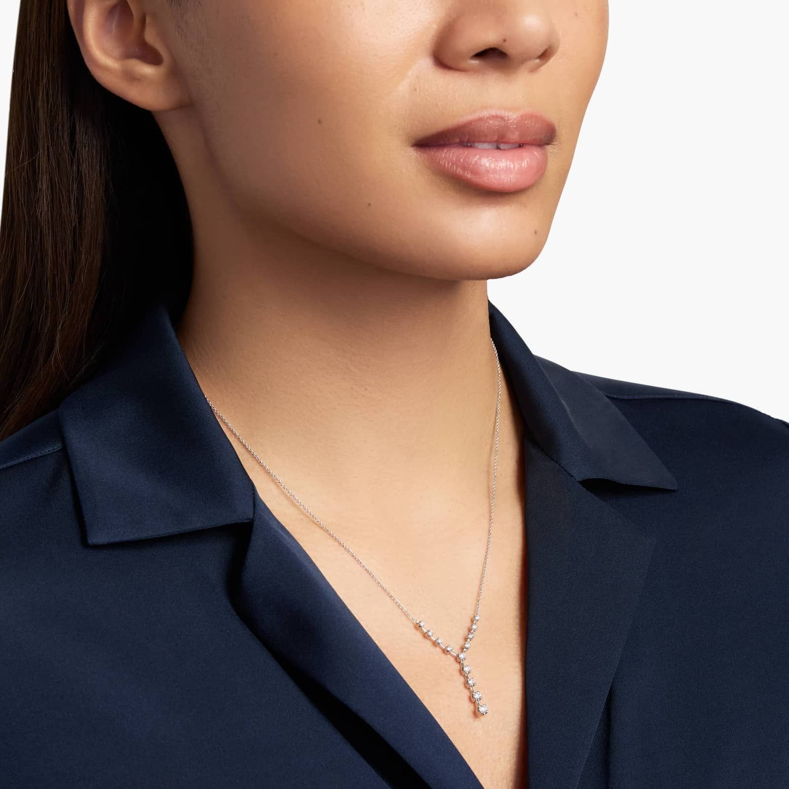Diamond Y-Necklace in 18k White Gold (1/2 ct. tw.) 3