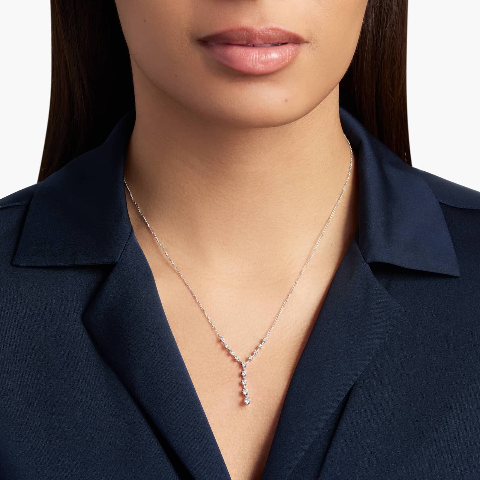 Diamond Y-Necklace in 18k White Gold (1/2 ct. tw.) 4