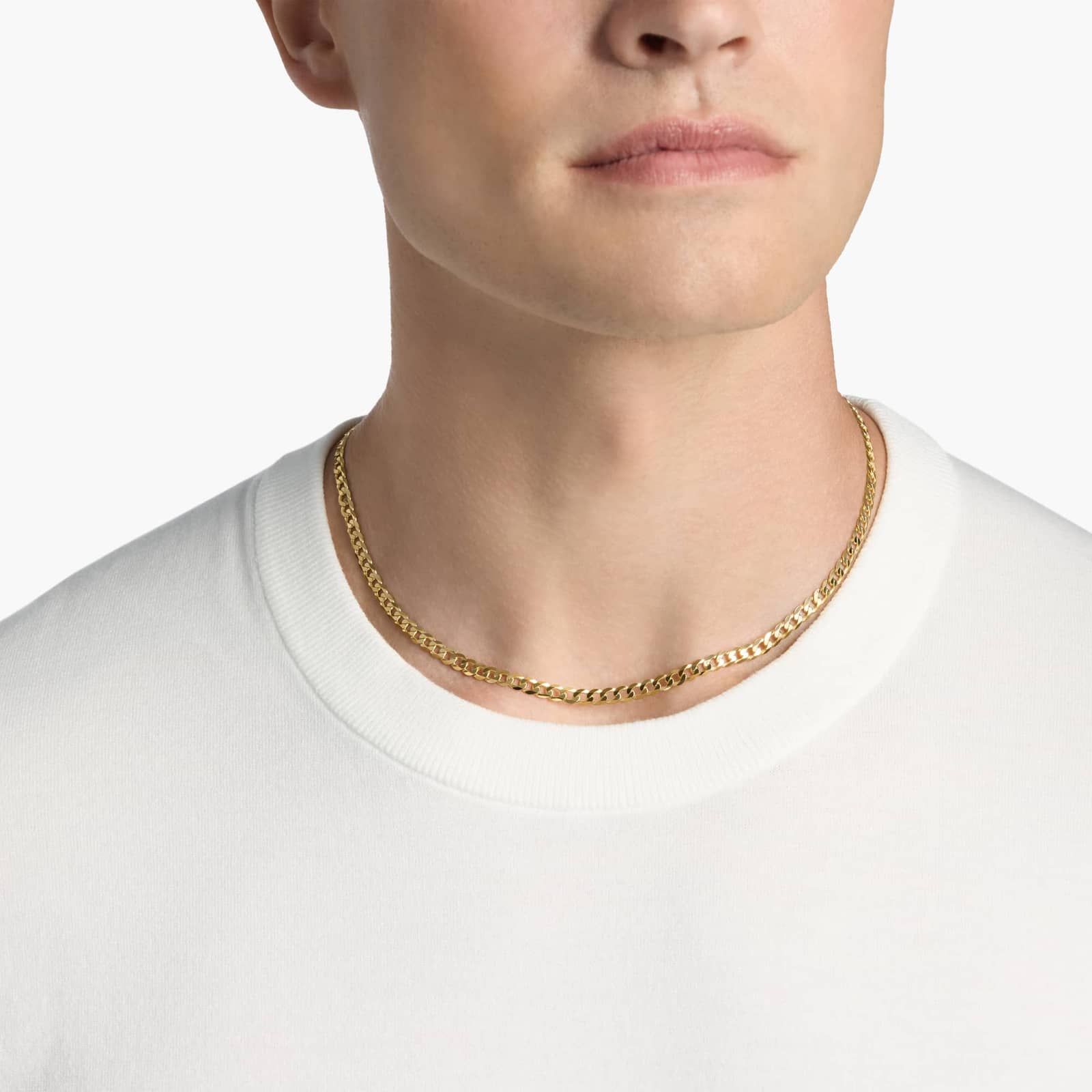 18" Flat Beveled Curb Chain in 14k Yellow Gold (4.75 mm) 4