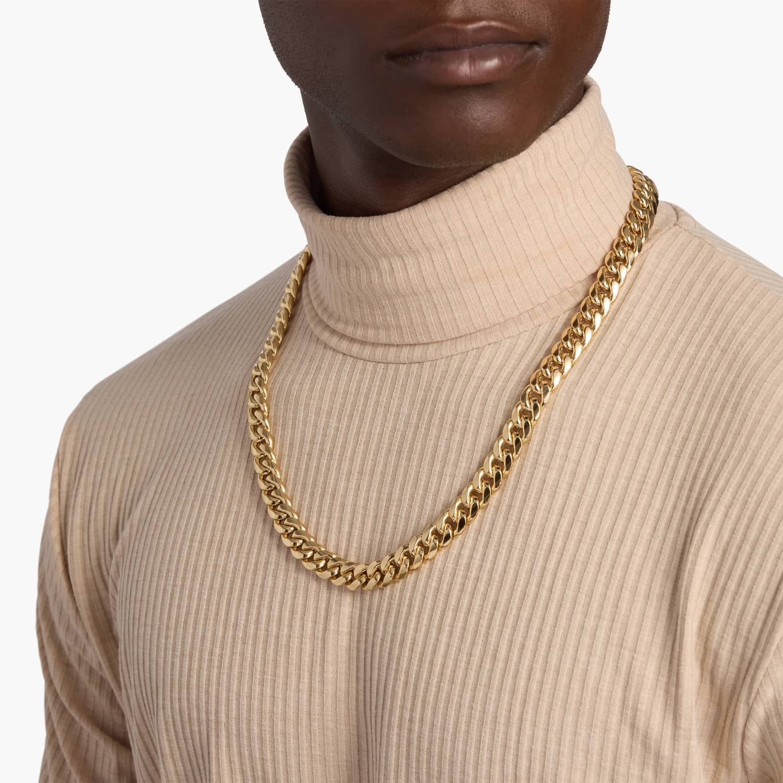 24" Men's Semi-Solid Miami Cuban Chain in 14k Yellow Gold (11 mm) 3