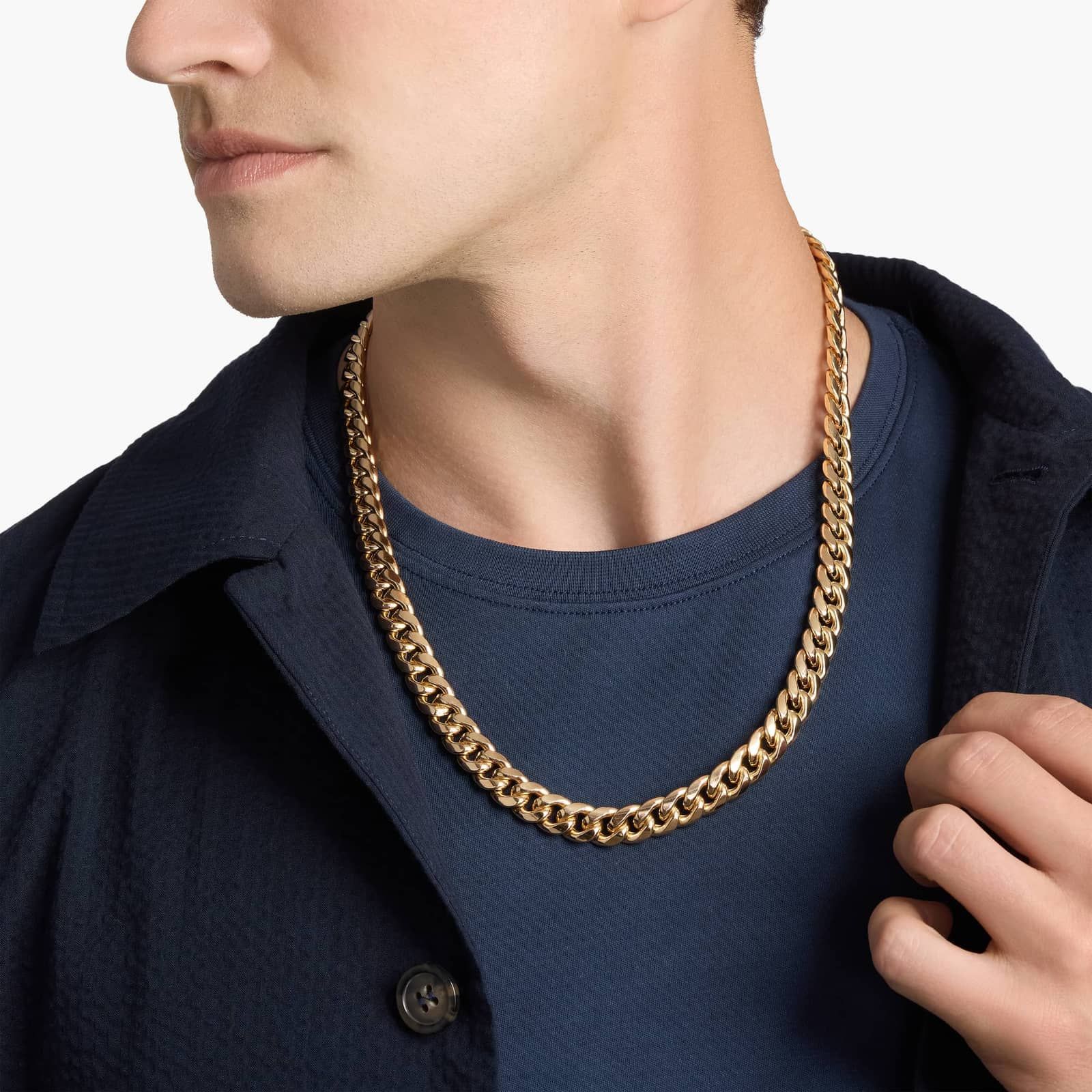 24" Men's Semi-Solid Miami Cuban Chain in 14k Yellow Gold (11 mm) 4