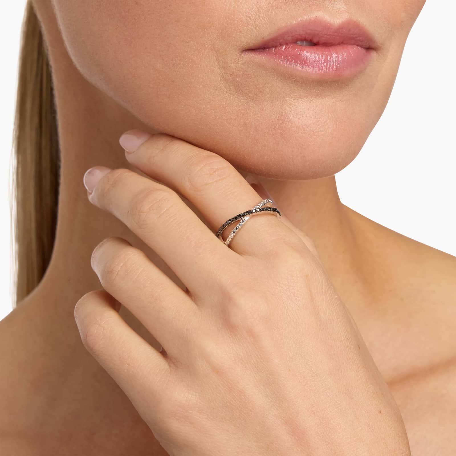 Black Diamond X Crossover Ring in Sterling Silver with Black Rhodium 4