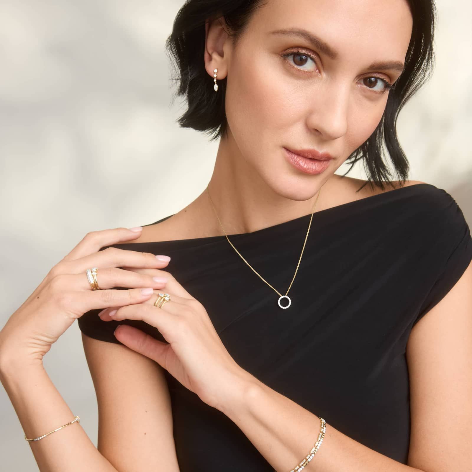 Diamond Bracelet with 0.6 CTW Round and Baguette Cut Lab-Grown Diamonds in 14K Yellow Gold Bezel Setting 4