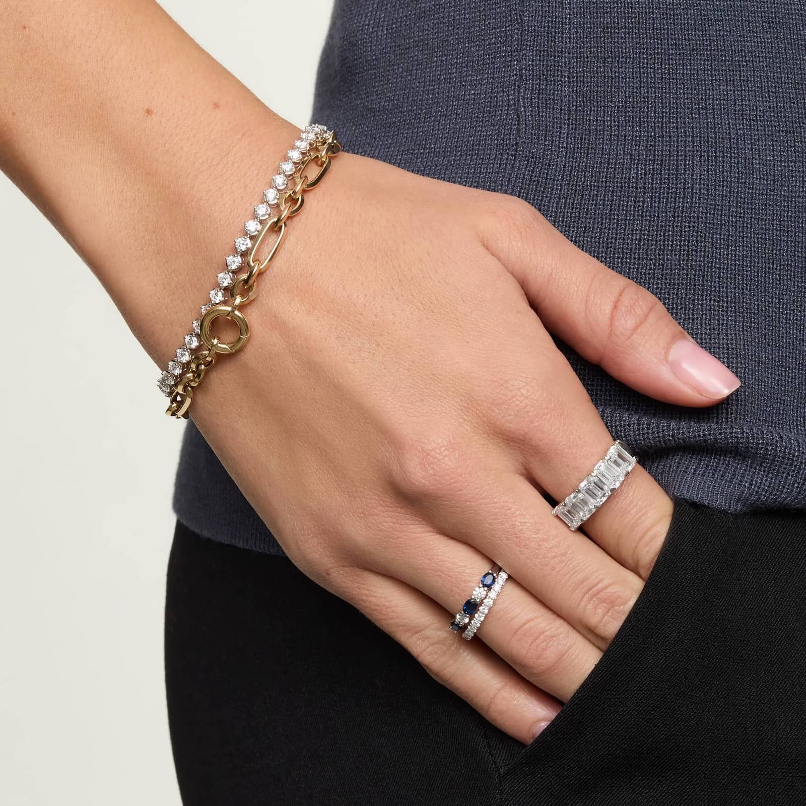 Fancy Link Chain Bracelet in 14K Yellow Gold 3