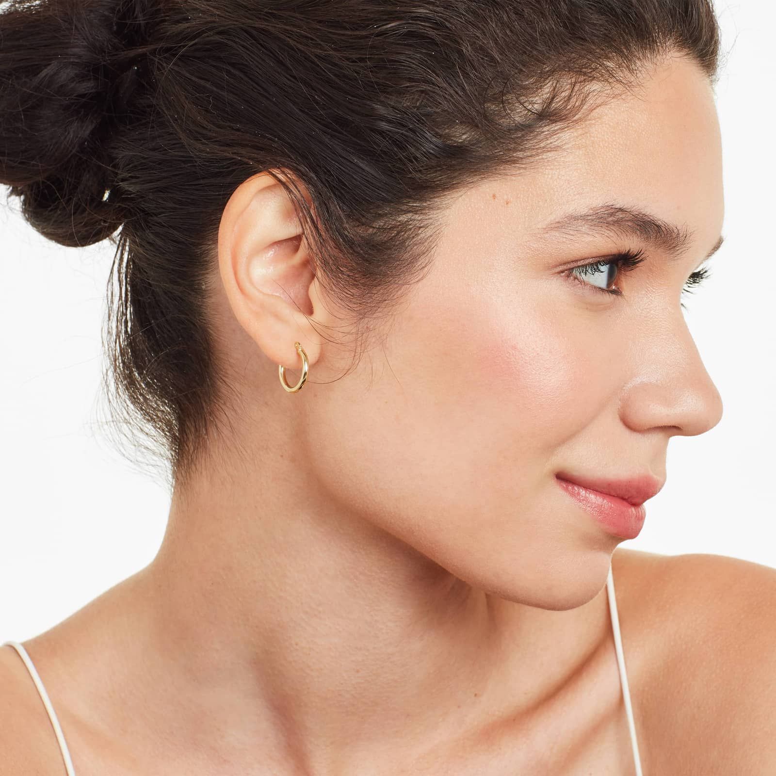 Standard Tube Hoop Earrings In 14K Yellow Gold By James Allen 3