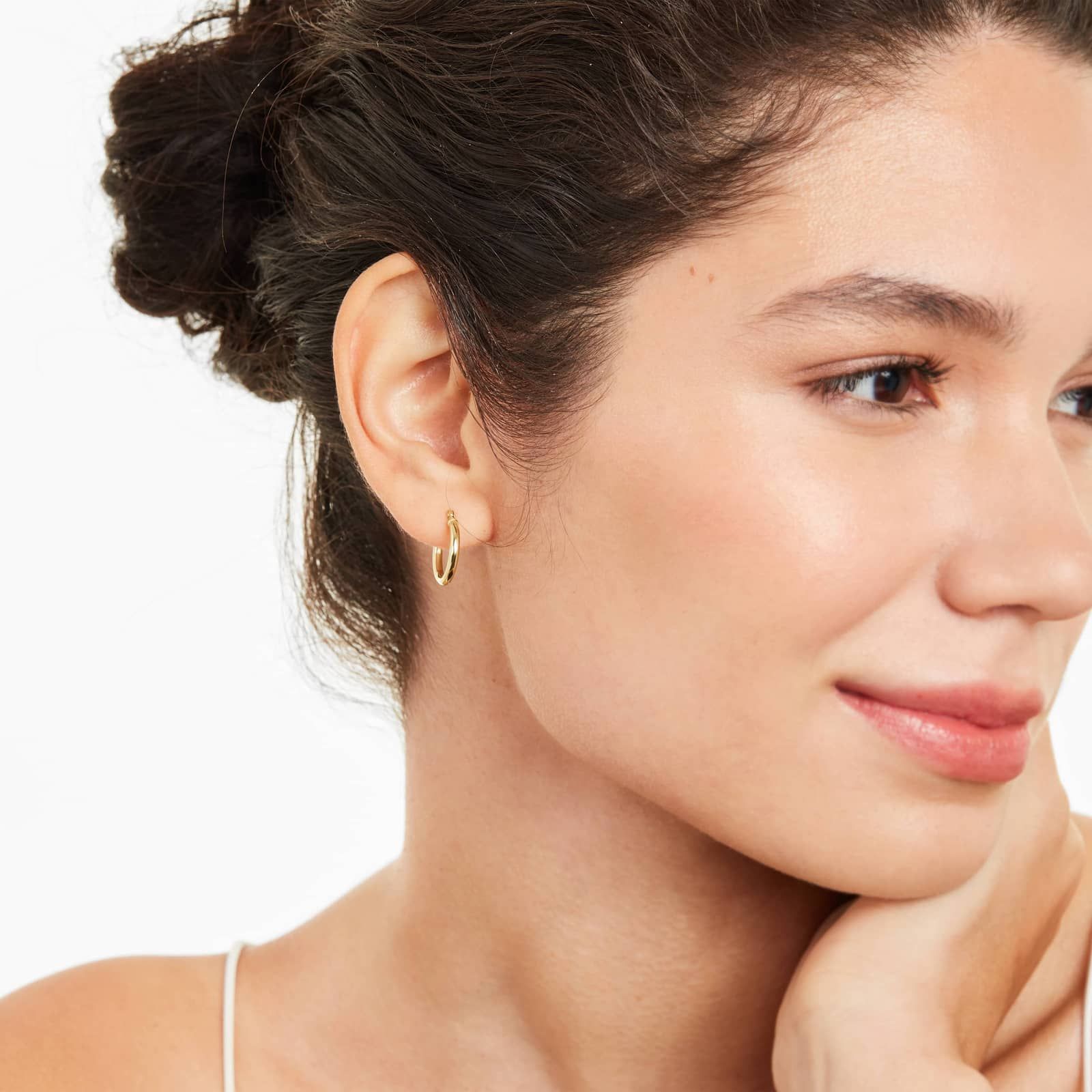 Standard Tube Hoop Earrings In 14K Yellow Gold By James Allen 4