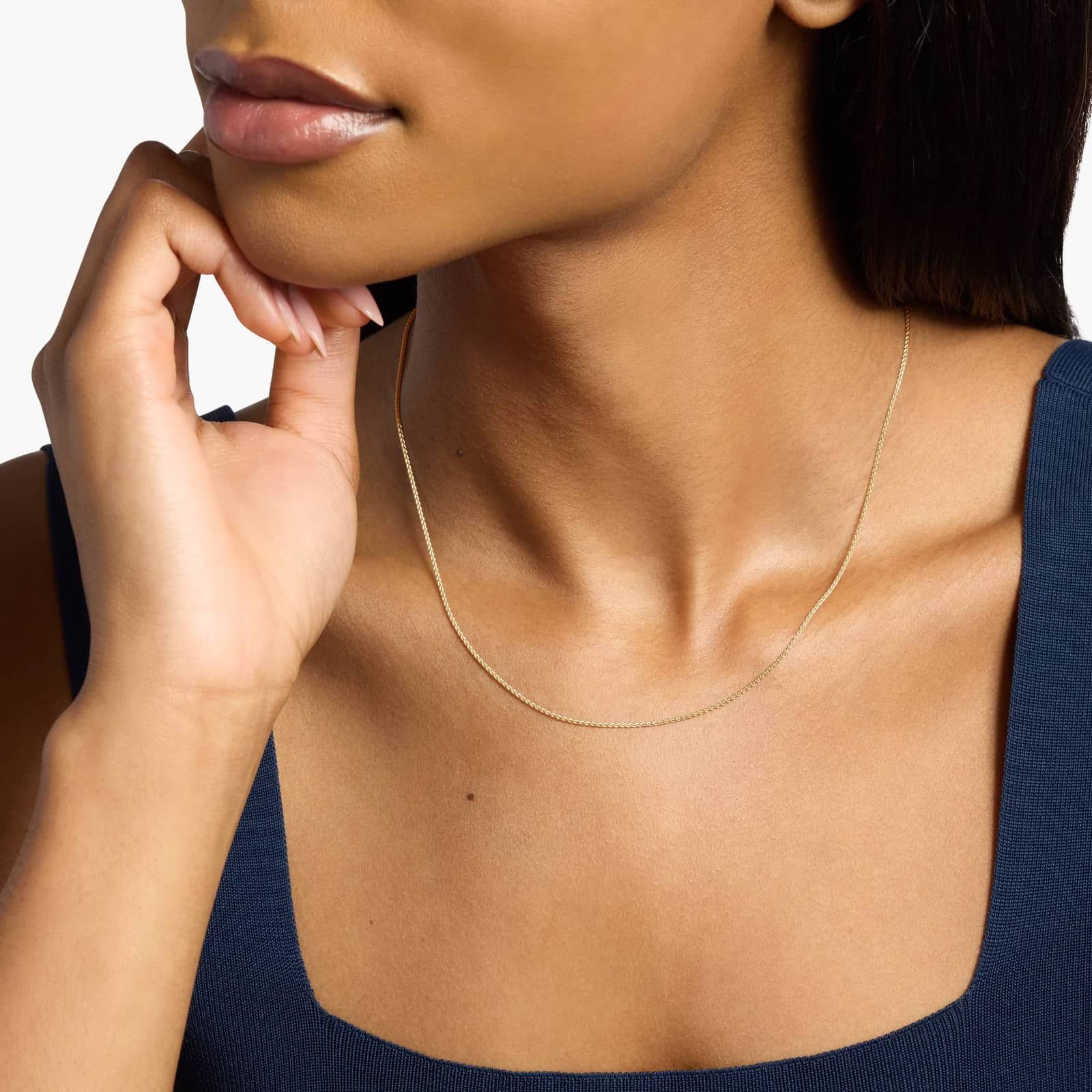 18" Wheat Chain in 14k Yellow Gold (1.2 mm) 2