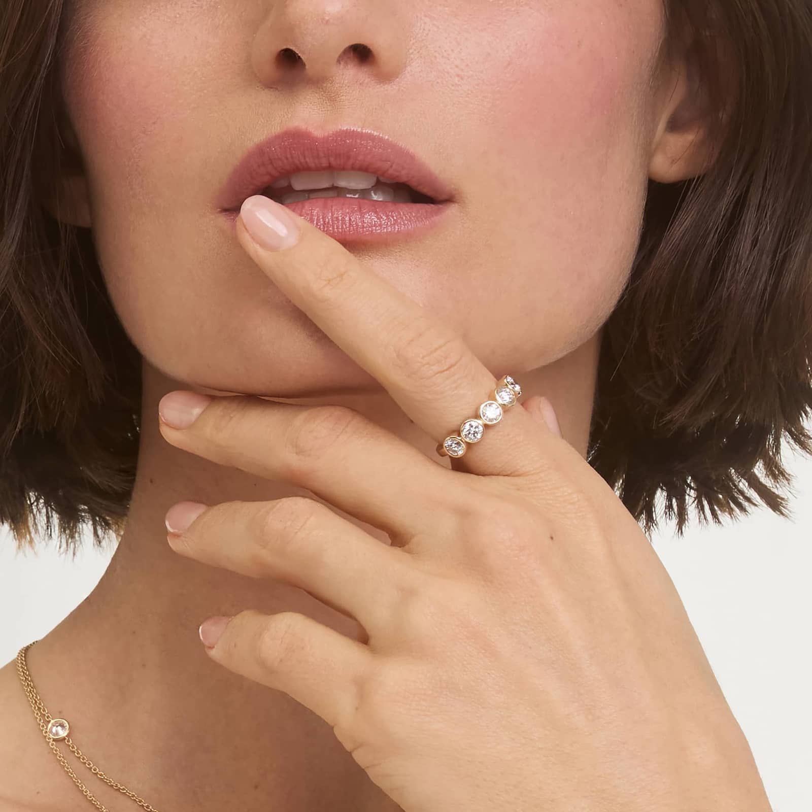 Lab-Grown Diamond Bezel Ring in 14K Yellow Gold 4