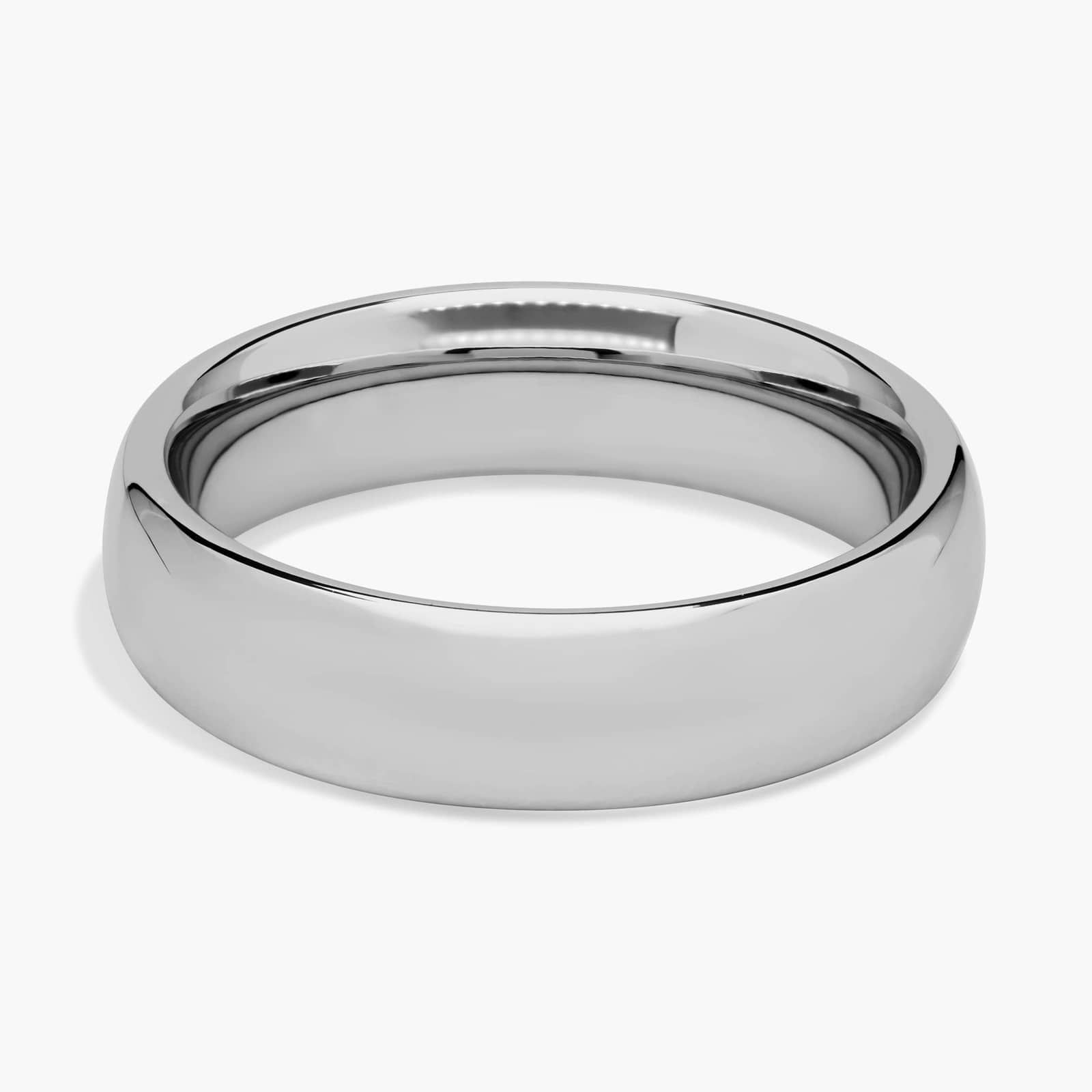 Comfort Fit Wedding Ring in White Tungsten Carbide (6mm)
