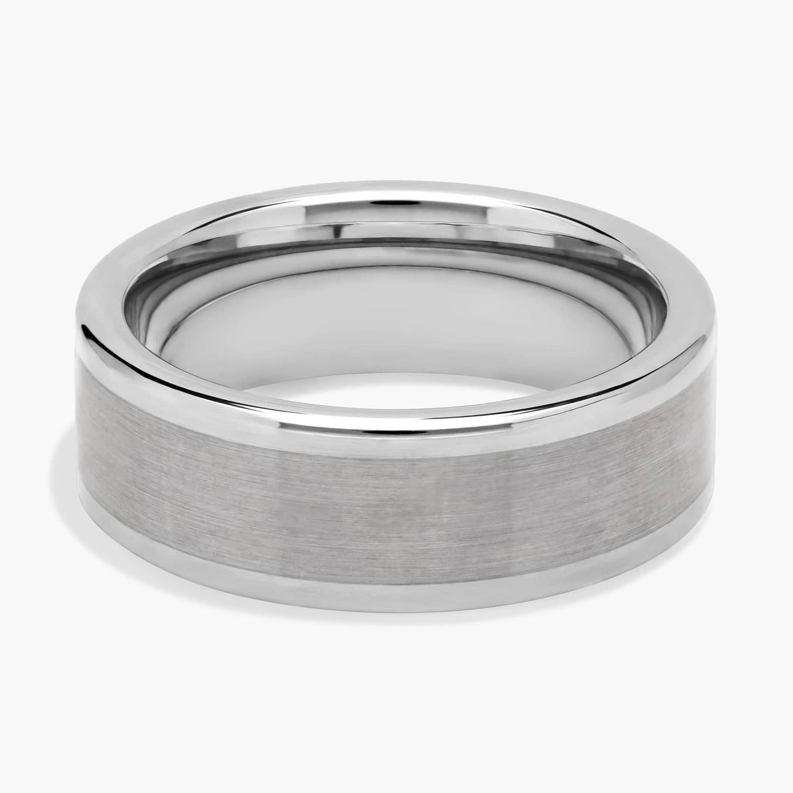 Satin Finish Wedding Ring in Gray Tungsten Carbide (8mm)