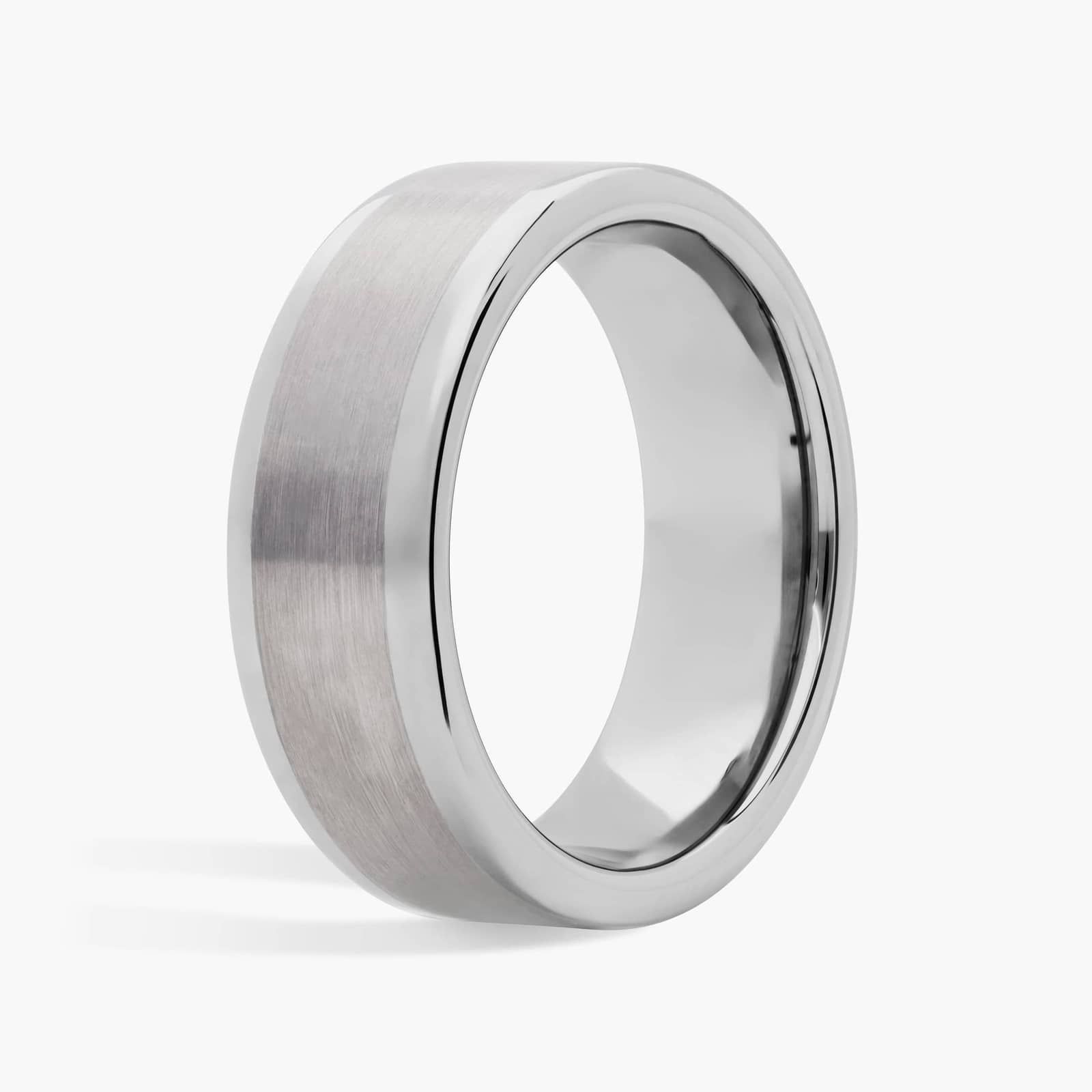 Satin Finish Wedding Ring in Gray Tungsten Carbide (8mm) 2