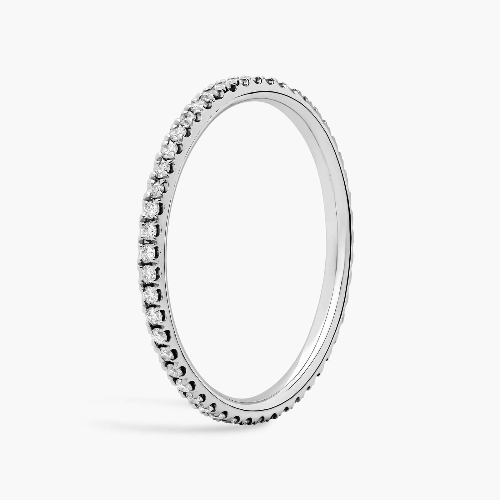 Riviera Petite Micropavé Diamond Eternity Ring in 14k White Gold (1/4 ct. tw.) 2
