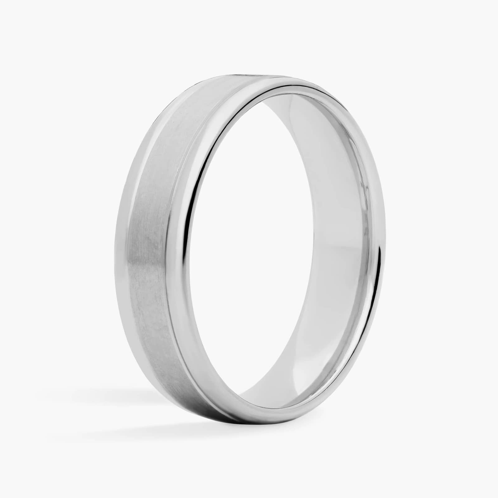 Brushed Inlay Wedding Ring in Platinum (6mm) 2