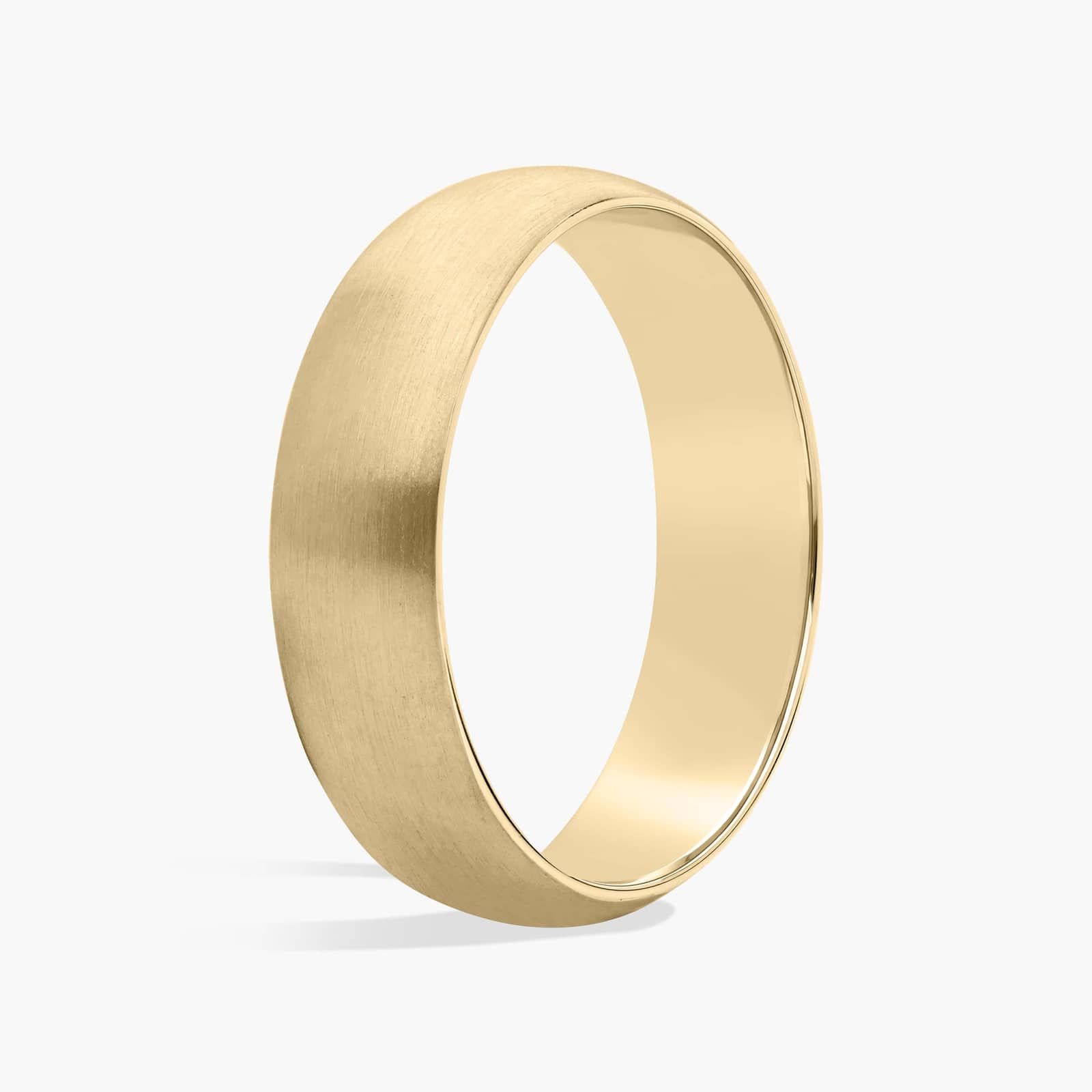 Matte Classic Wedding Ring in 14k Yellow Gold (6mm) 2