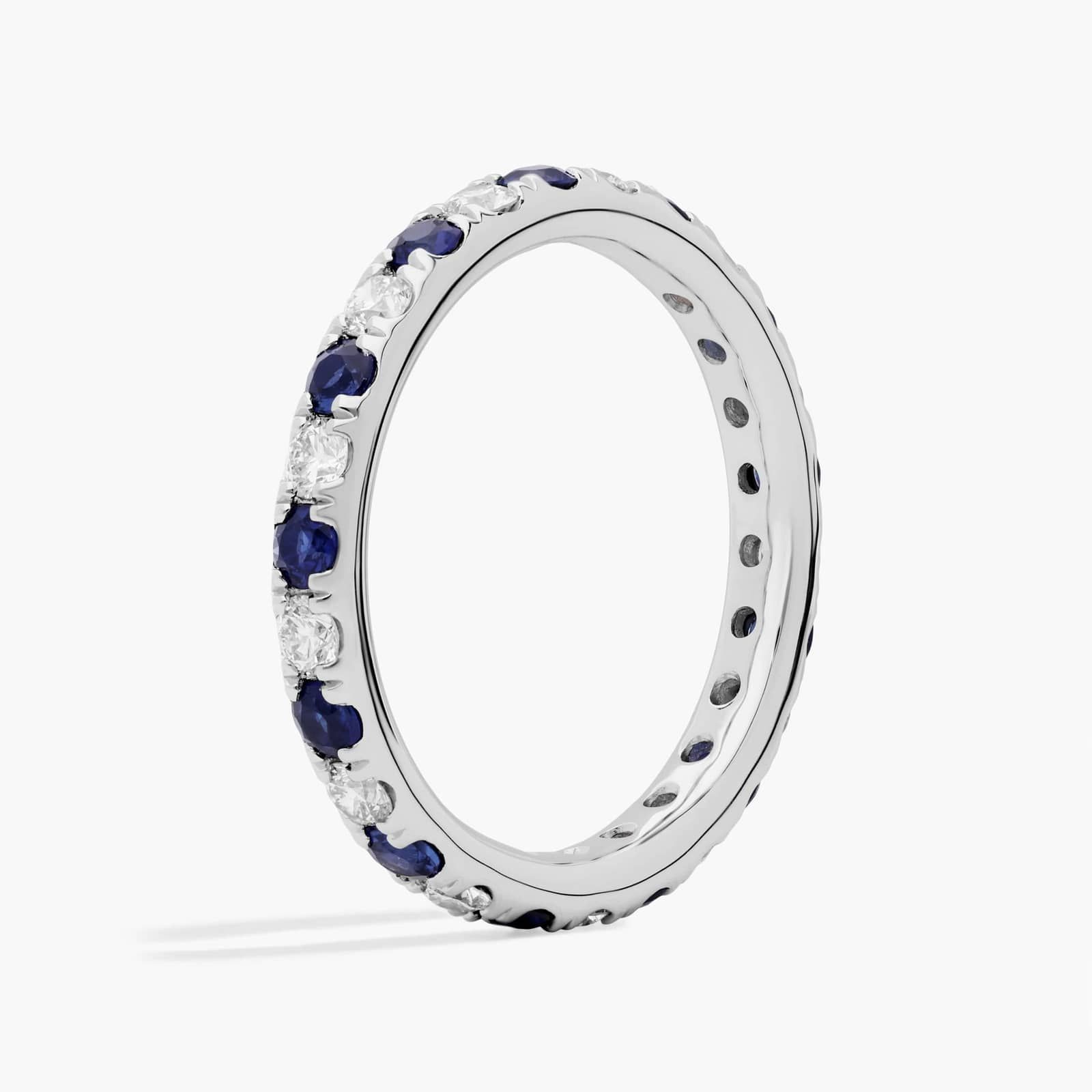 Riviera Pavé Sapphire and Diamond Eternity Ring in Platinum (2.2mm) 2