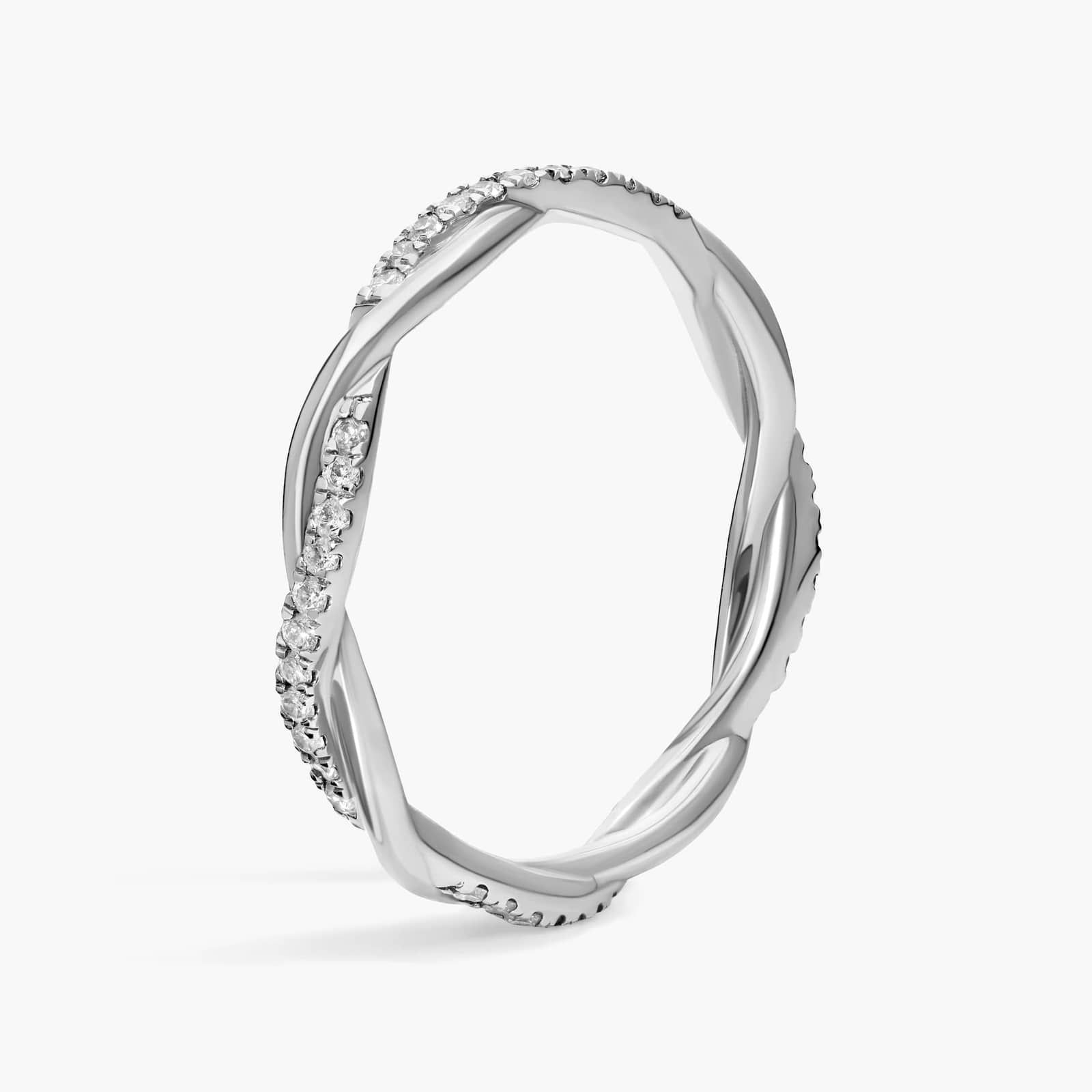 Petite Twist Diamond Eternity Ring in 14k White Gold (1/5 ct. tw.) 2