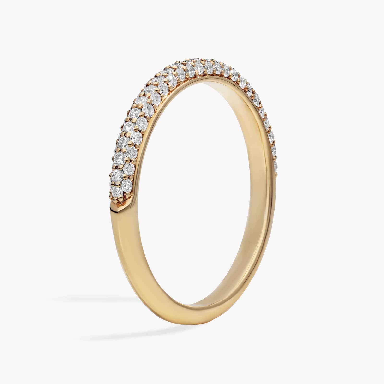 Trio Micropavé Diamond Wedding Ring in 18k Yellow Gold (1/3 ct. tw.) 2