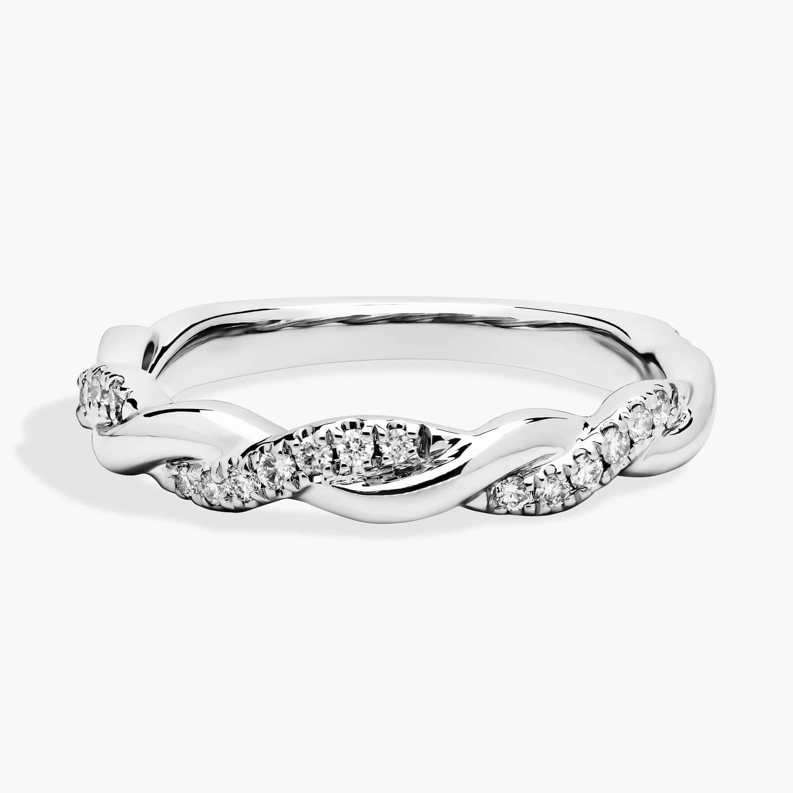 Twisting Diamond Ring in 14k White Gold (2.6 mm, 1/5 ct. tw.) By Zac Zac Posen