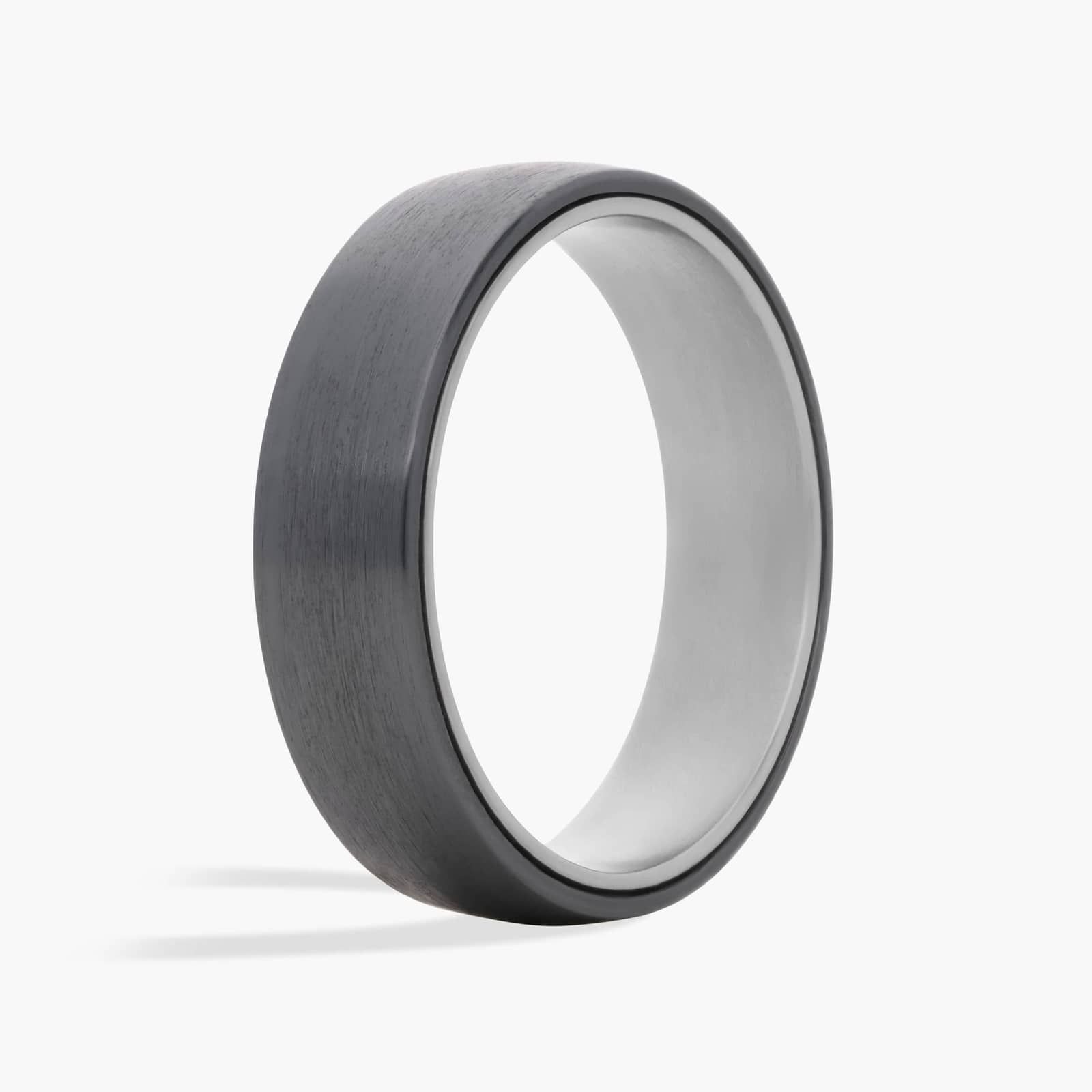 Matte Wedding Ring in Black Titanium and Tantalum (6.5mm) 2