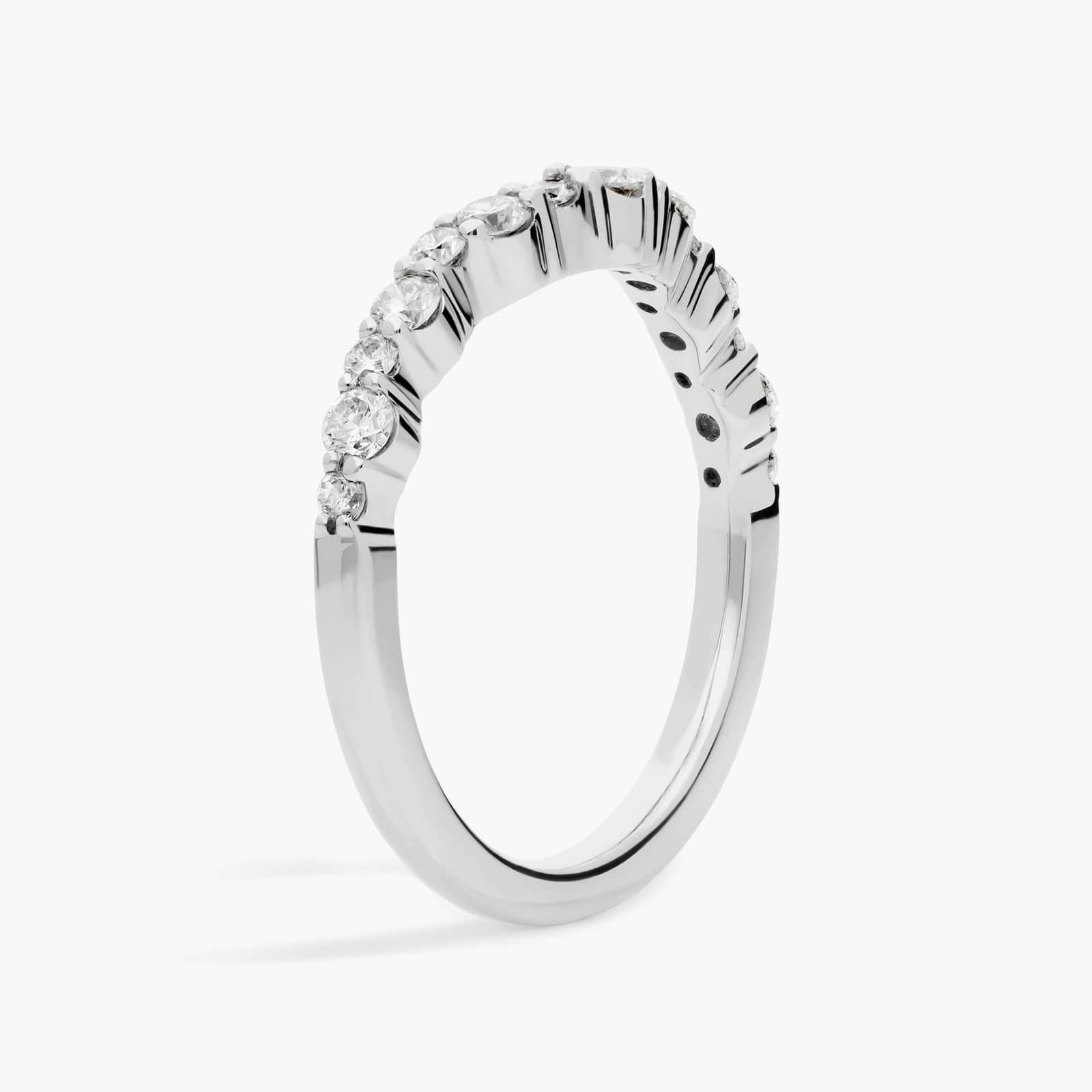 Crescendo Curved Diamond Wedding Ring in 14k White Gold (1/2 ct. tw.) 2