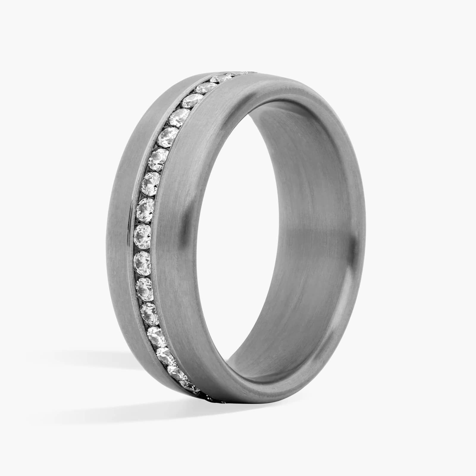 Satin Finish Diamond Wedding Ring in Grey Tantalum (7.5 mm, 3/8 ct. tw.) 2