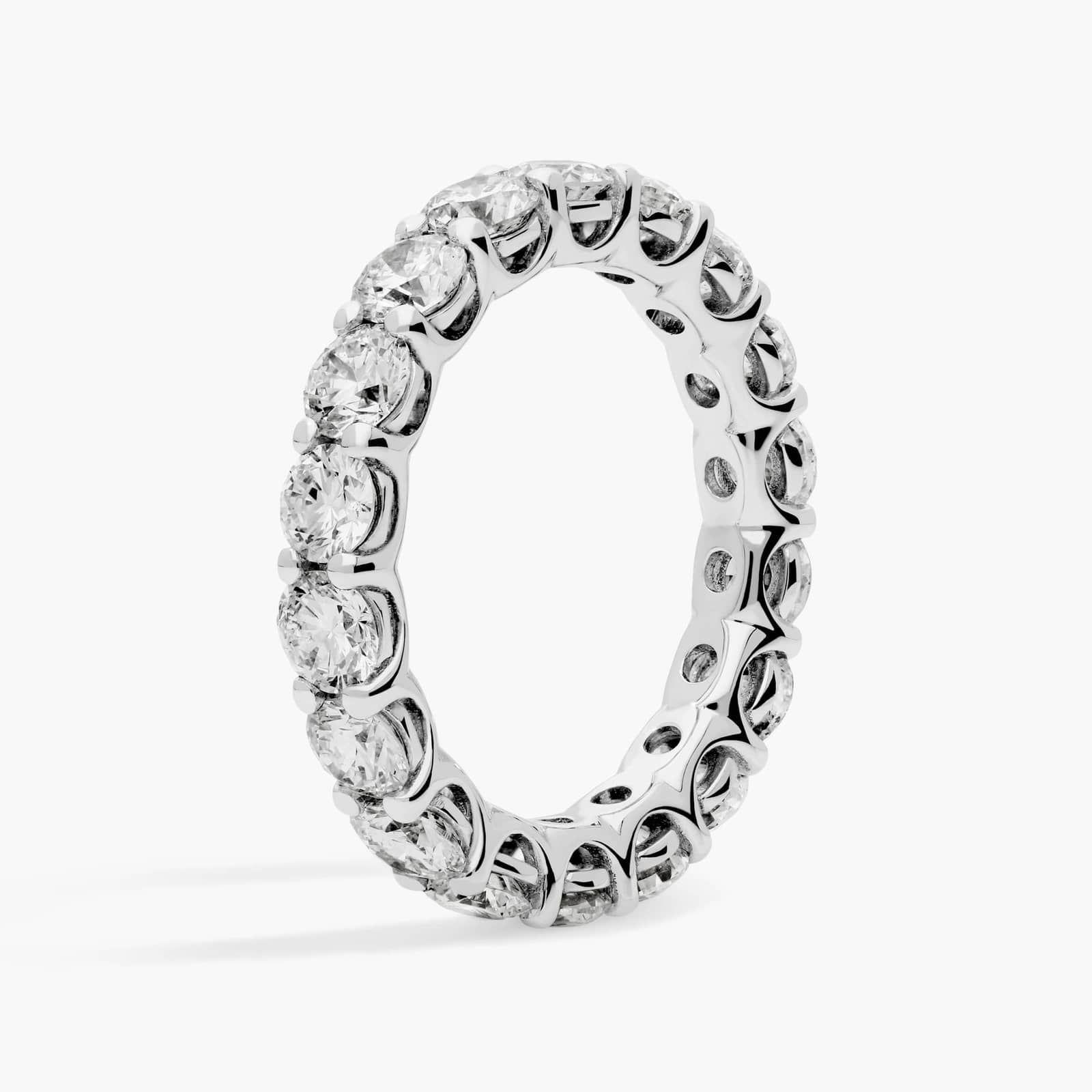 Low Dome Basket Lab-Grown Diamond Eternity Ring In 14K White Gold (3 Ct. tw. - F-G / VS2-SI1) 2