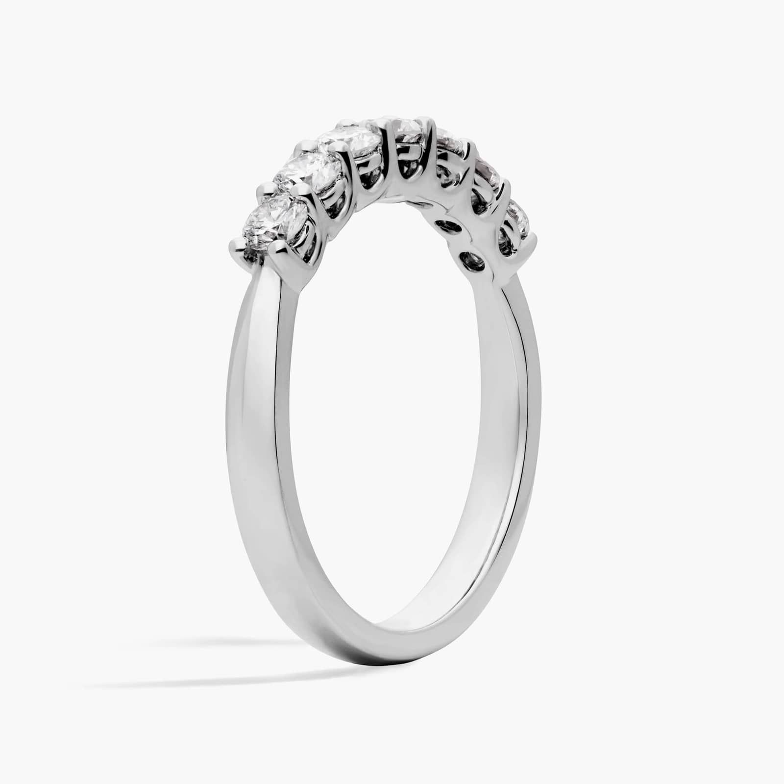 Seven Stone Low Dome Basket Lab-Grown Diamond Ring in 14k White Gold (1/2 Ct. tw. - F-G / VS2-SI1) 2