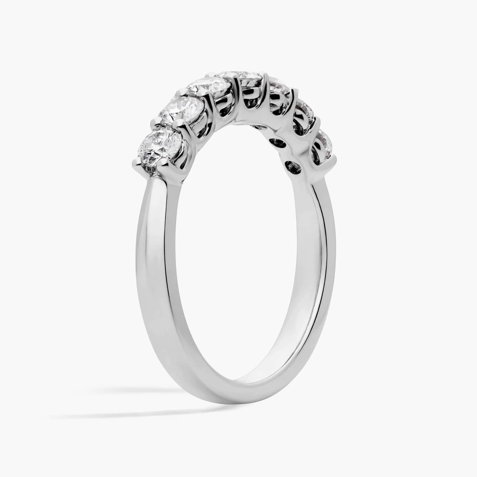 Seven Stone Low Dome Basket Diamond Ring In 14K White Gold (3/4 Ct. tw. - H-I / SI1-SI2) 2