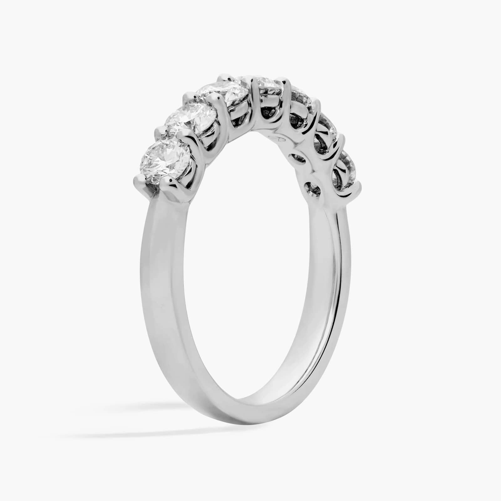 Seven Stone Low Dome Basket Lab-Grown Diamond Ring in 14k White Gold (1 Ct. tw. - F-G / VS2-SI1) 2