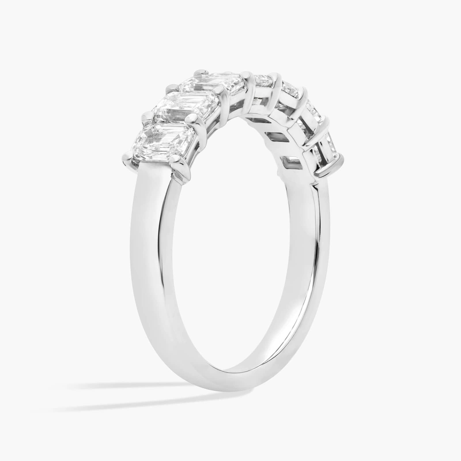 Seven Stone Emerald Diamond Ring In 14K White Gold (1 1/2 Ct. tw. - H-I / SI1-SI2) 2
