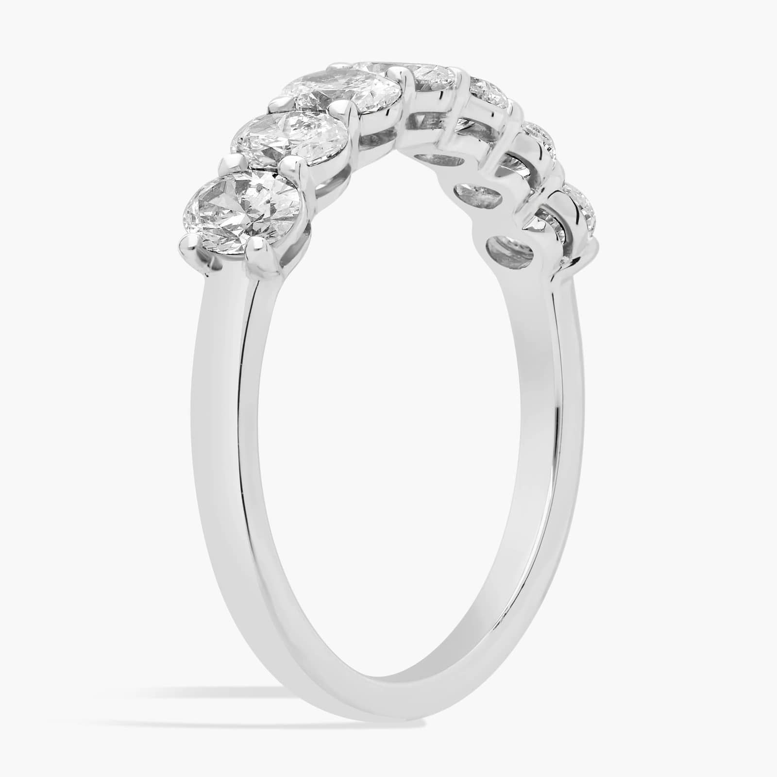 Seven Stone Oval Diamond Ring in 14k White Gold (1 Ct. tw. - H-I / SI1-SI2) 2