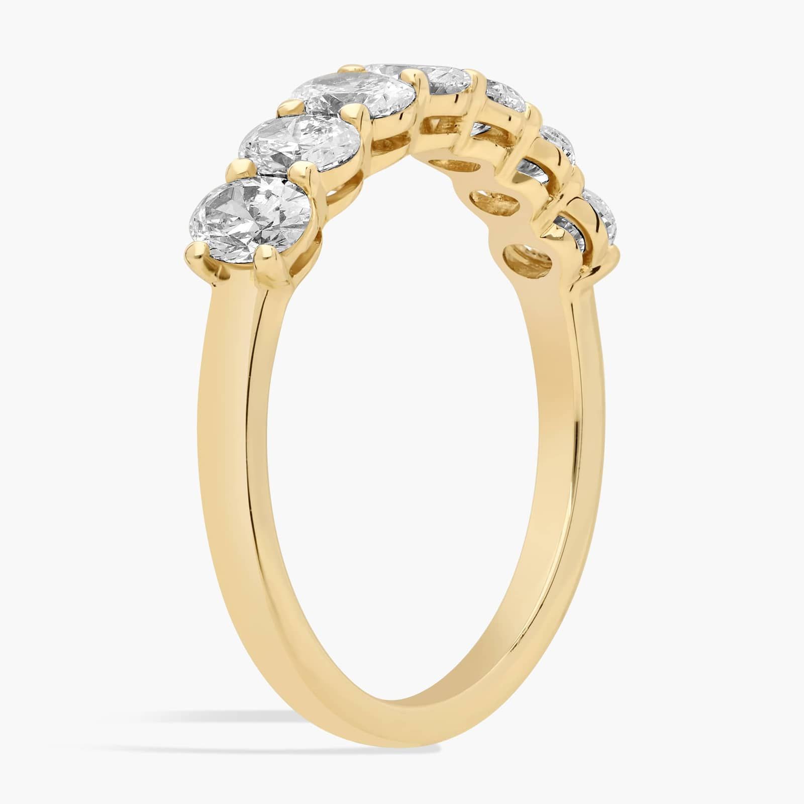 Seven Stone Oval Lab Grown Diamond Ring in 14k Yellow Gold (1 Ct. tw. - F-G / VS2-SI1) 2