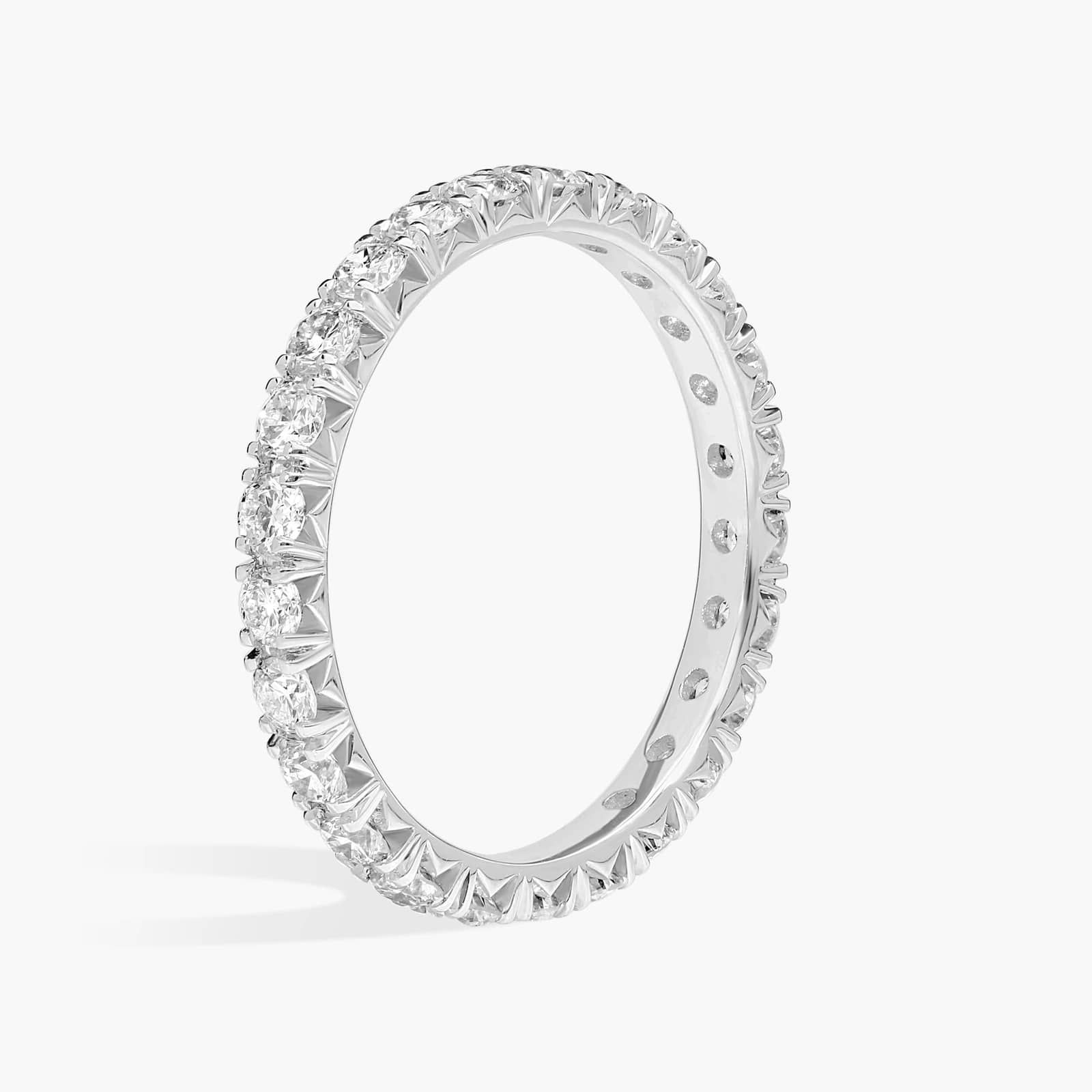 French Pavé Lab-Grown Diamond Eternity Ring In 14K White Gold (1 Ct. tw. - F-G / VS2-SI1) 2
